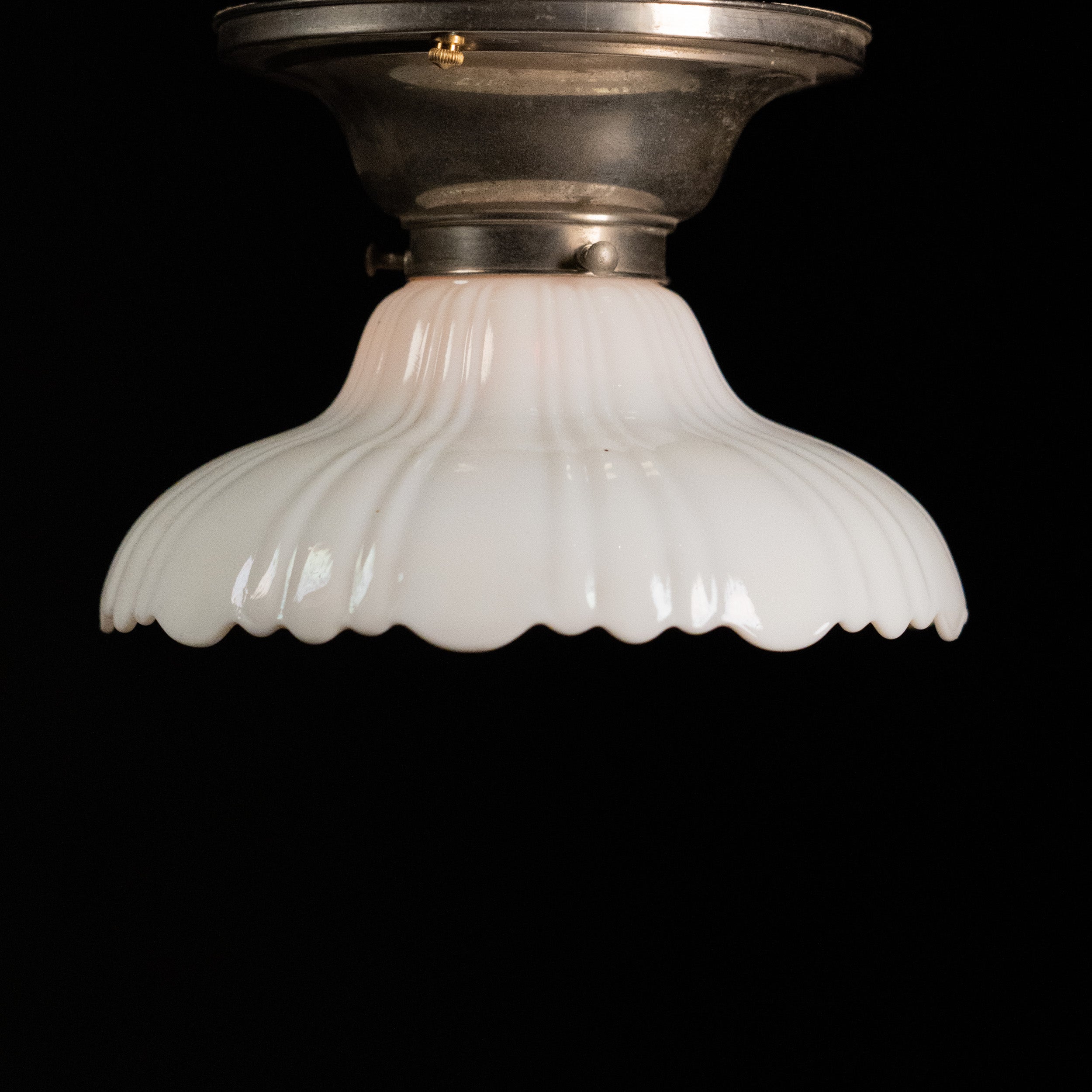 1920 Small Silver Flush Mount Light