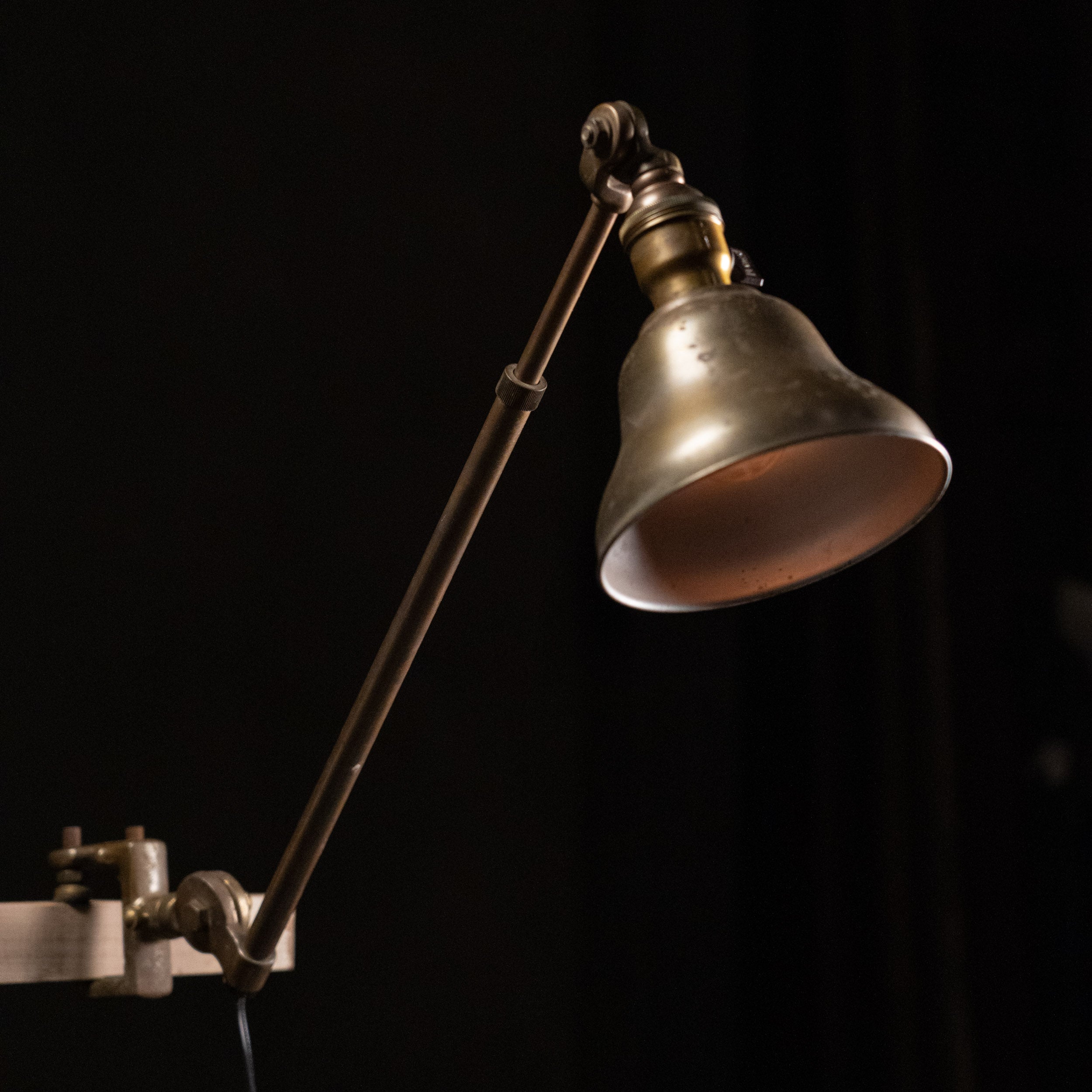 1940 Extendable Brass Clamp-on Lamp