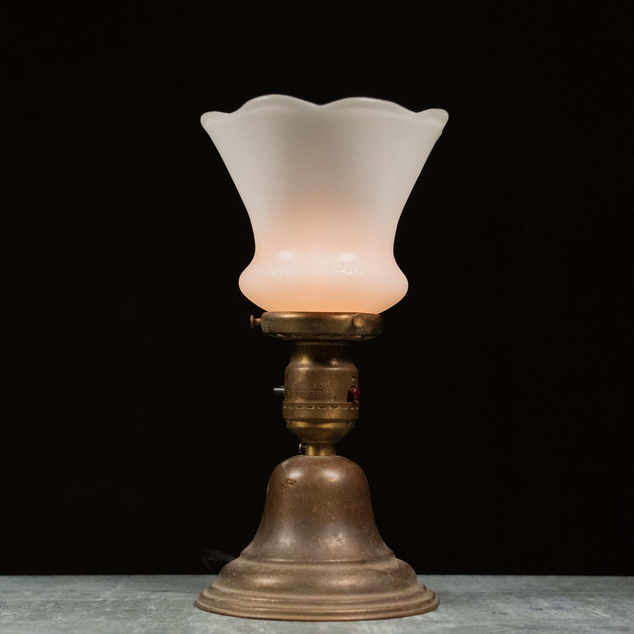 1920 Small Brass Library Lamp