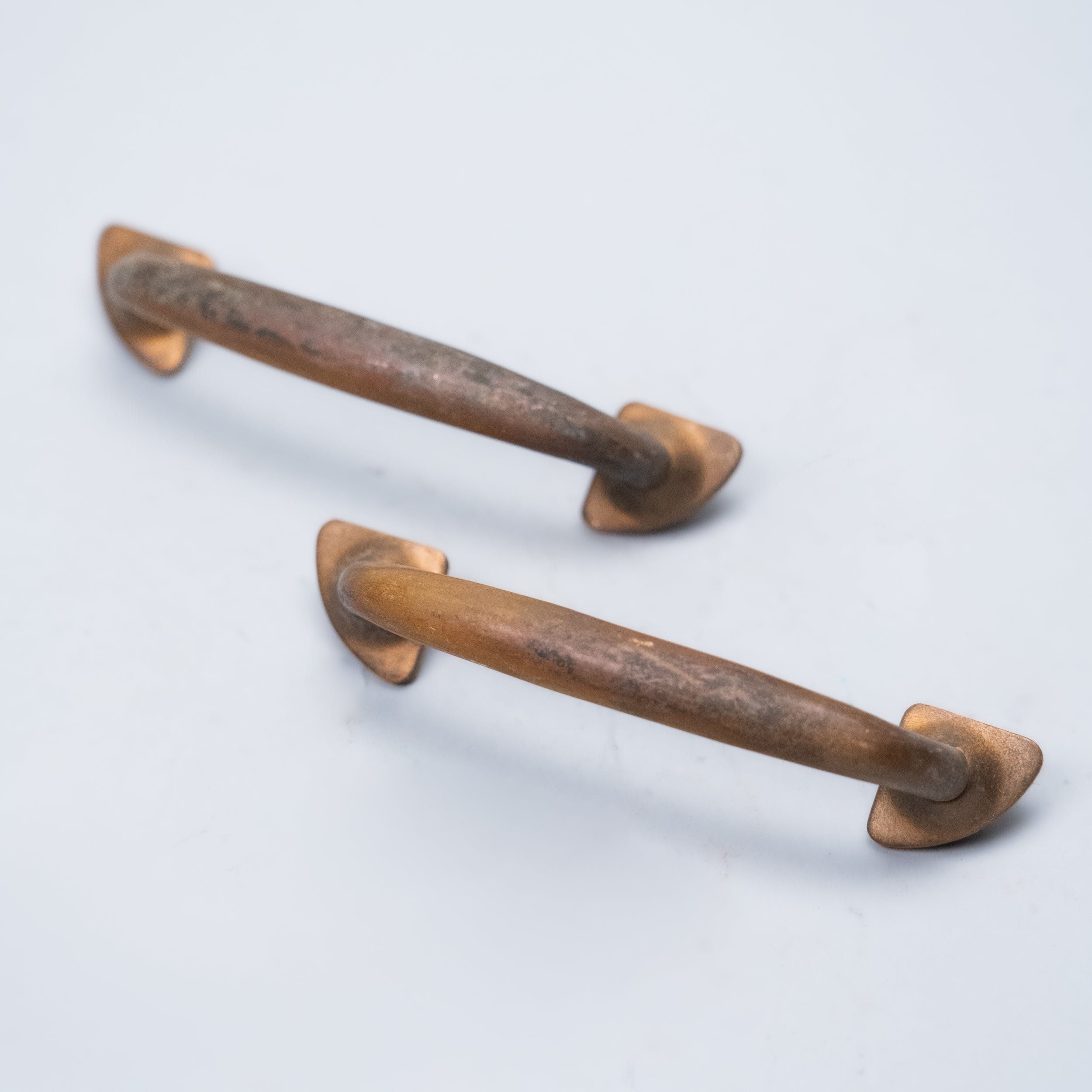 1910 Pair Cast Brass Art Nouveau Handle / Drawer Pulls