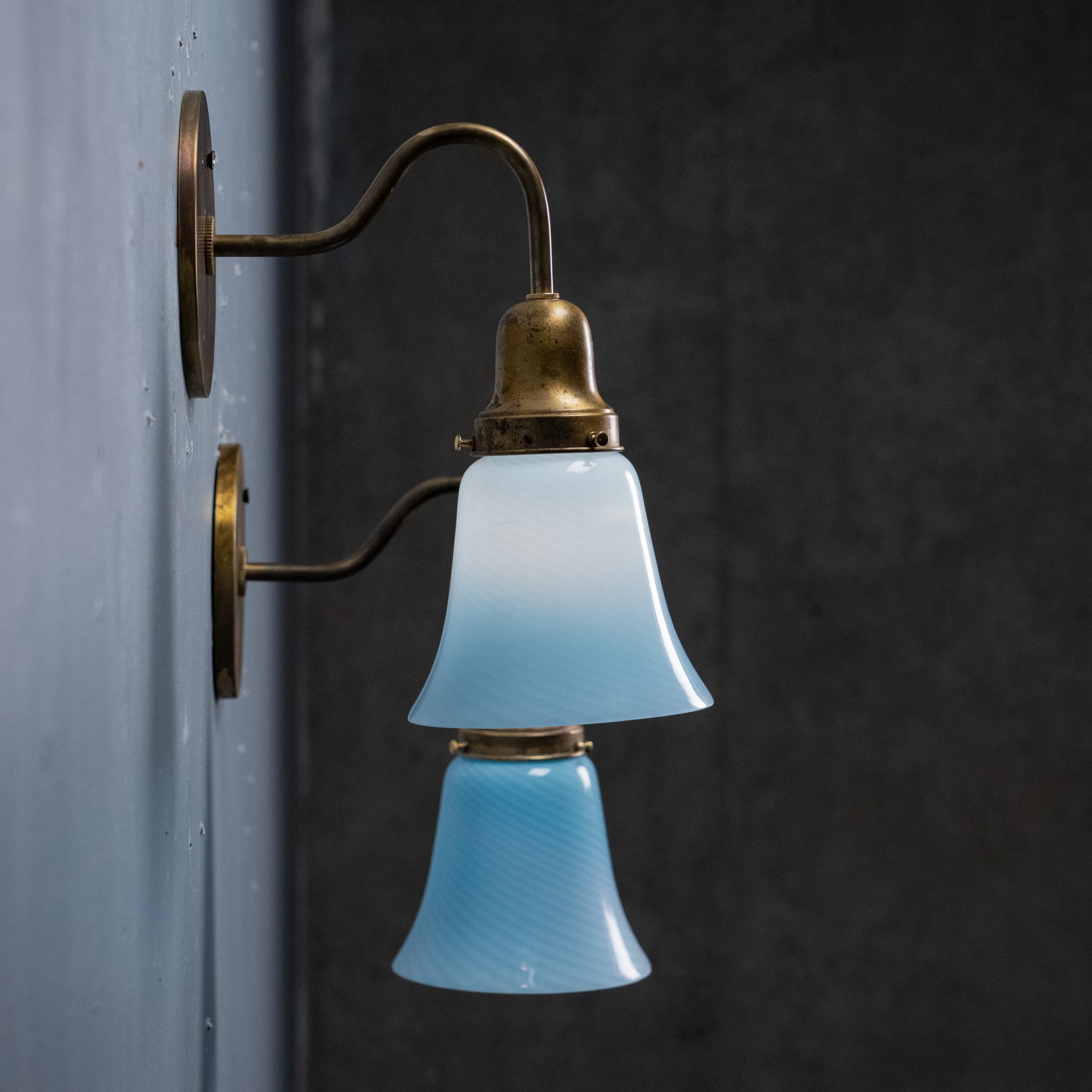 blue sconces | Scott Landon Antiques and Interiors.