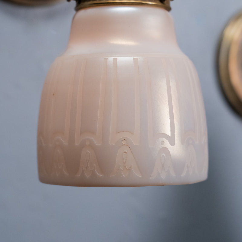 milk glass sconces | Scott Landon Antiques and Interiors.
