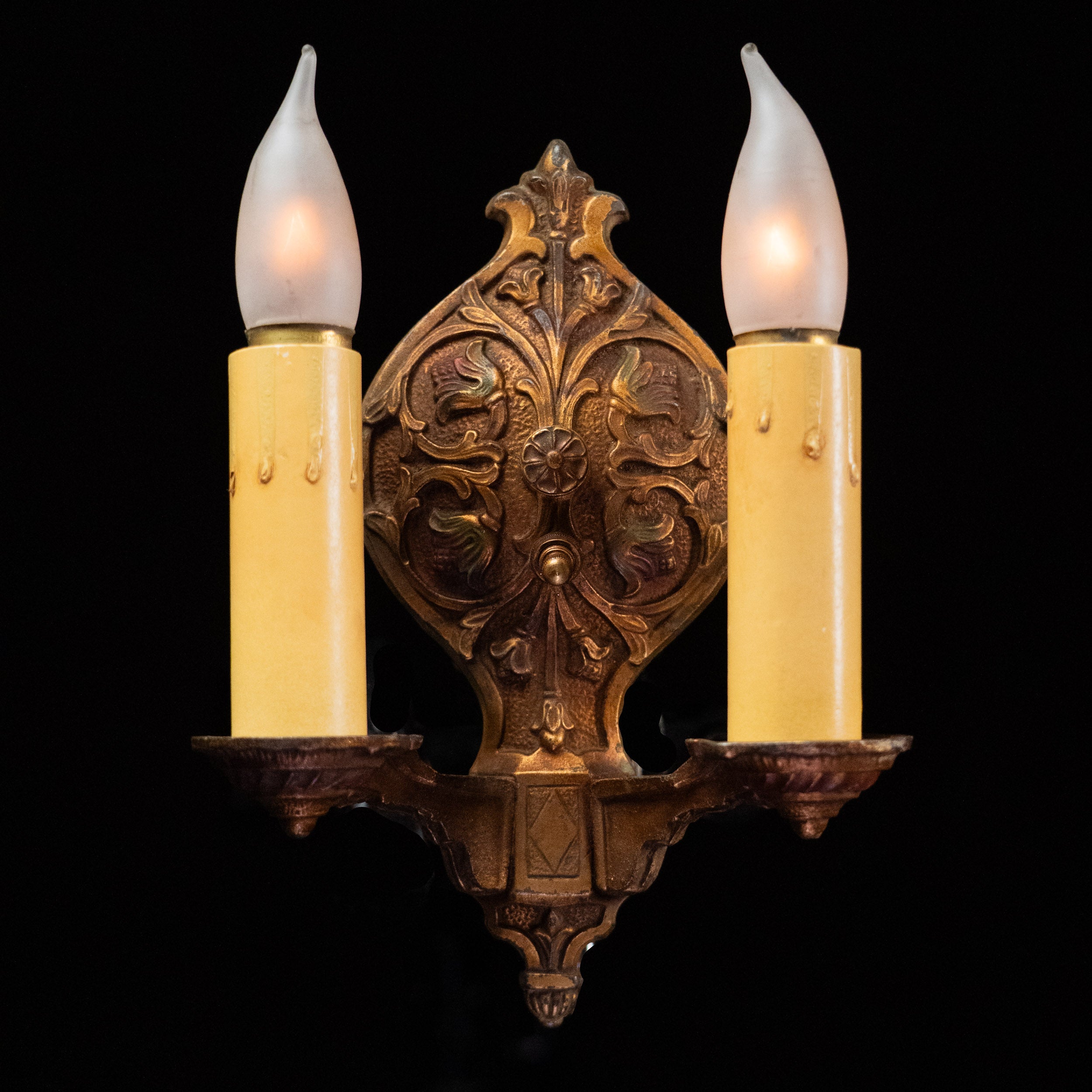 1910 Cast Brass Sconce Light