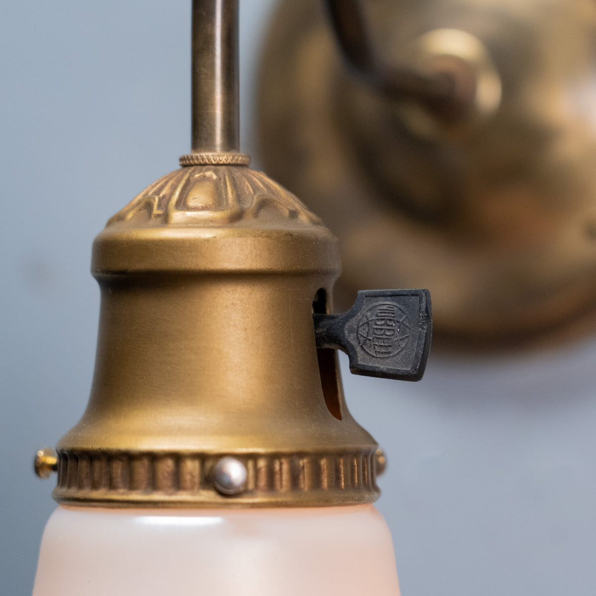 milk glass sconces | Scott Landon Antiques and Interiors.