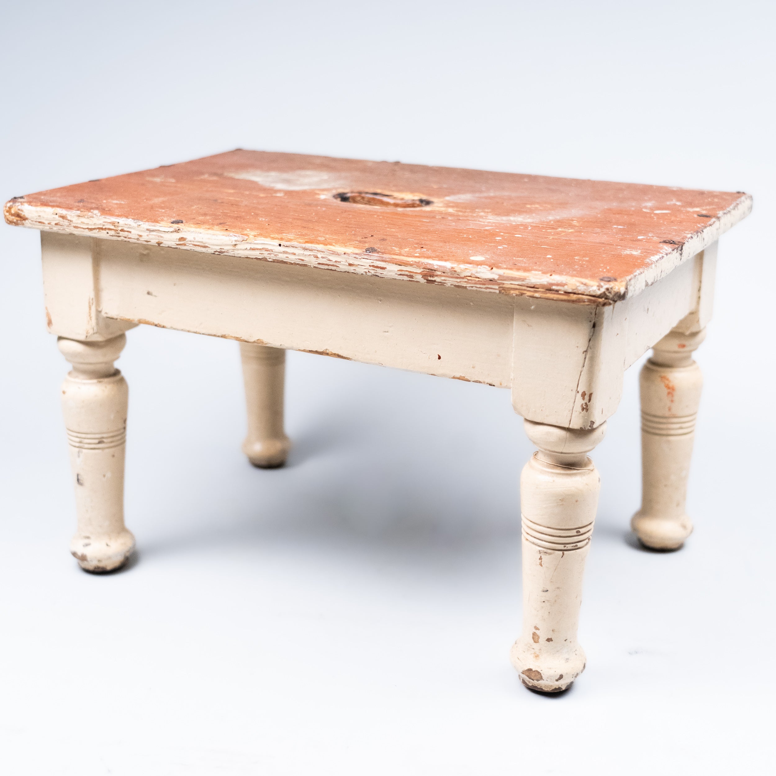 1930  Quebec step stool org paint