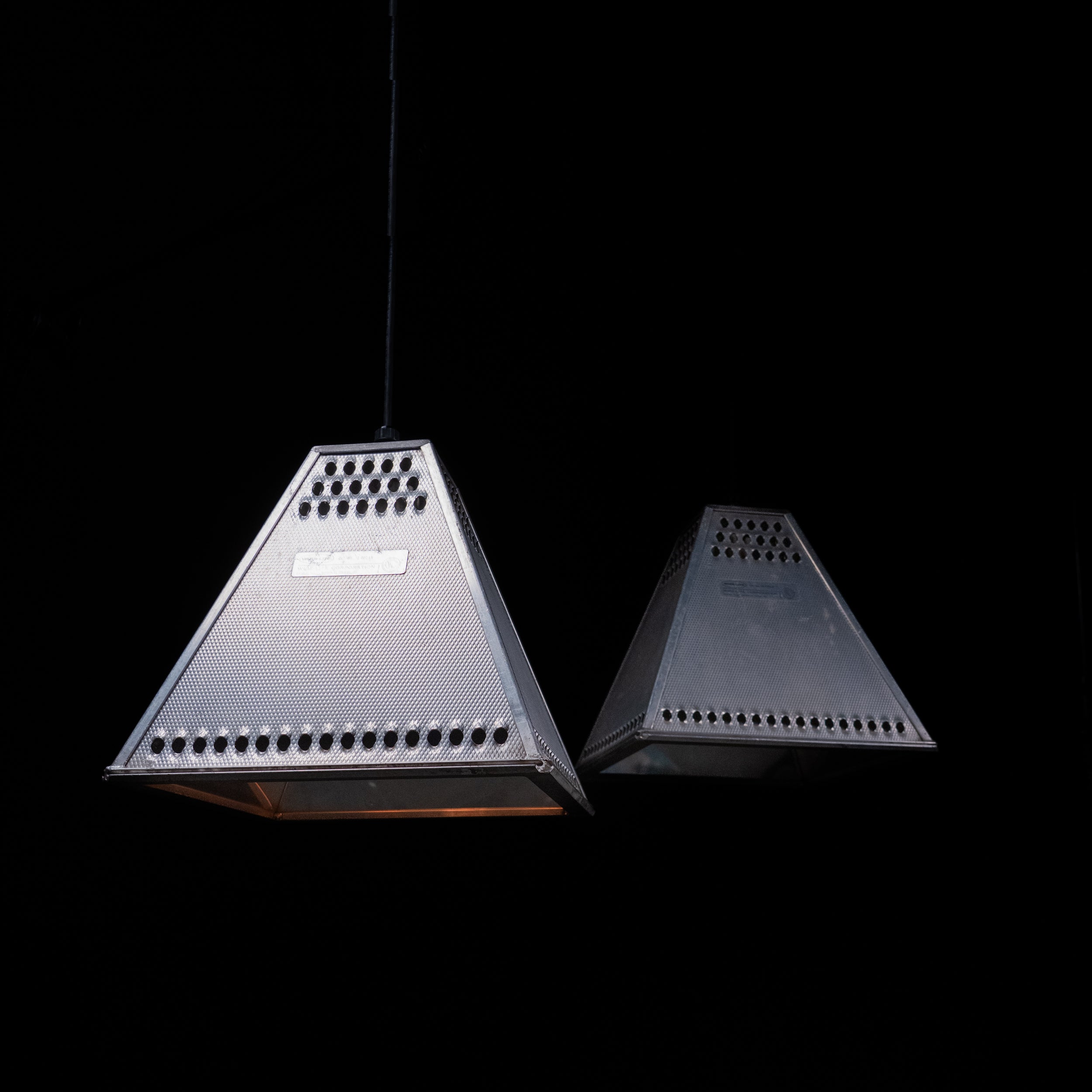 Set of Mid Century Wide-Lite Industrial Aluminum Pendant Lights – Model ID-400-LB