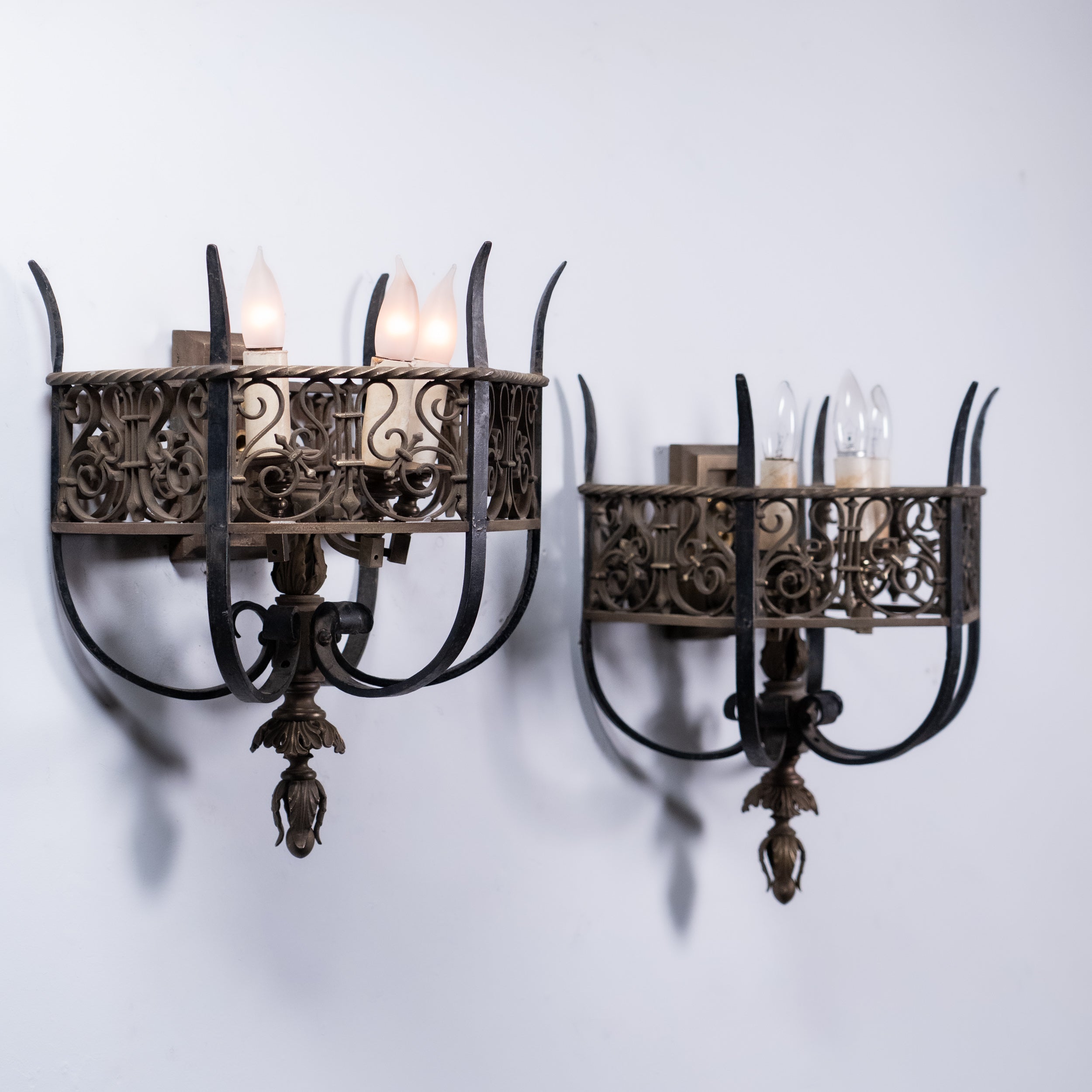 1920 Gothic Iron Sconces from Chicago University