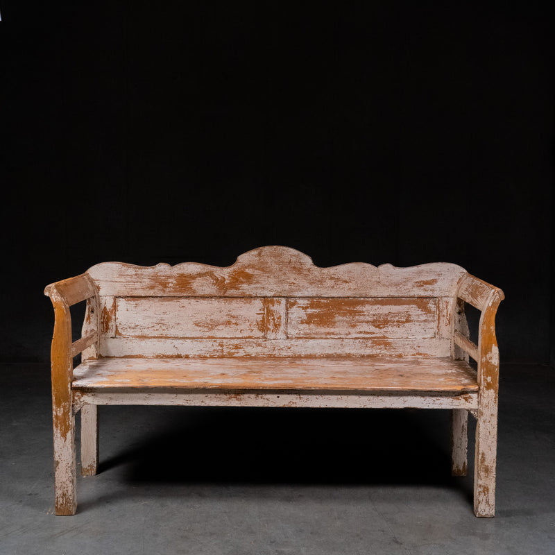 Antuque pine canadian bench | Scott Landon Antiques and Interiors.