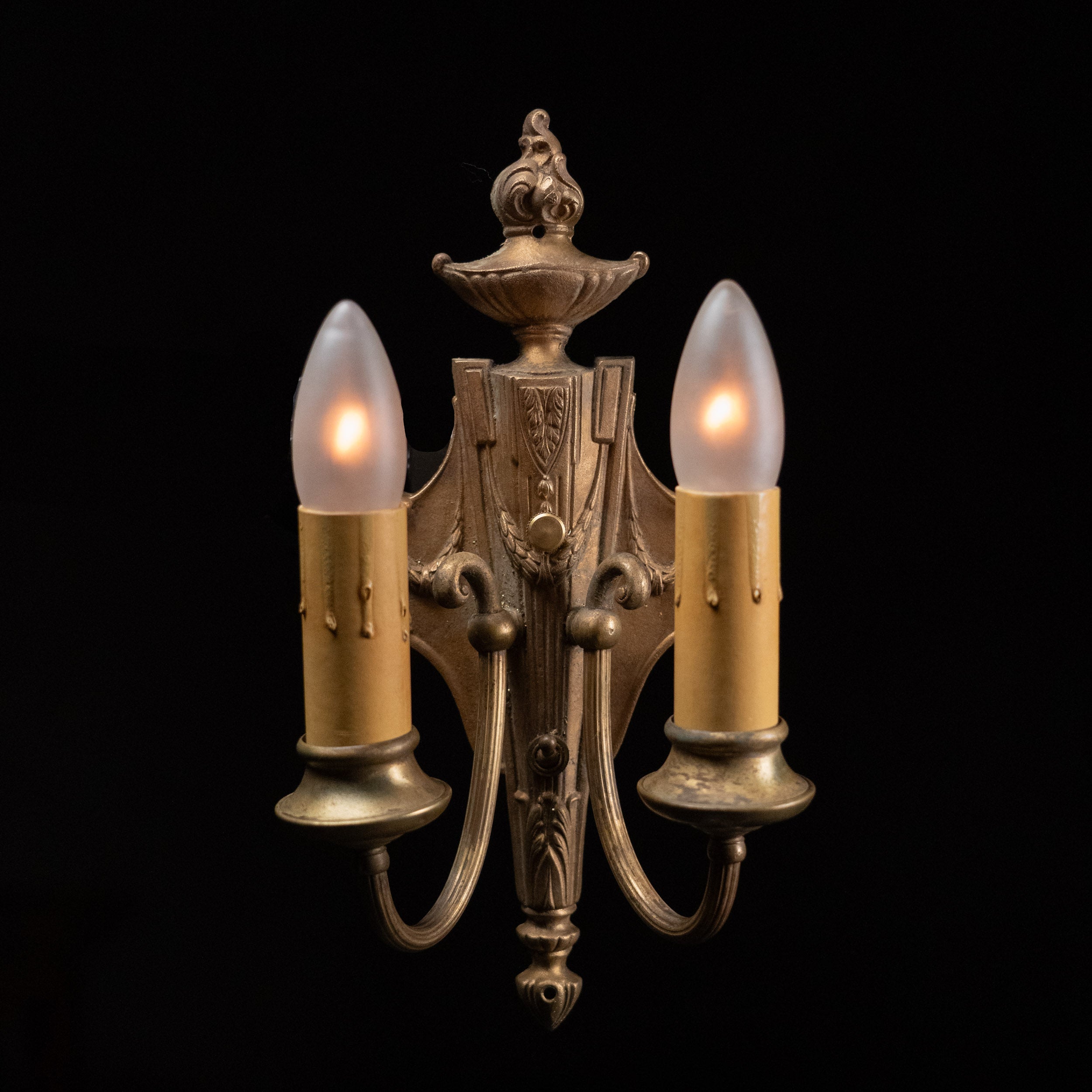 1910 Art Nouveau Single Brass Sconce Light