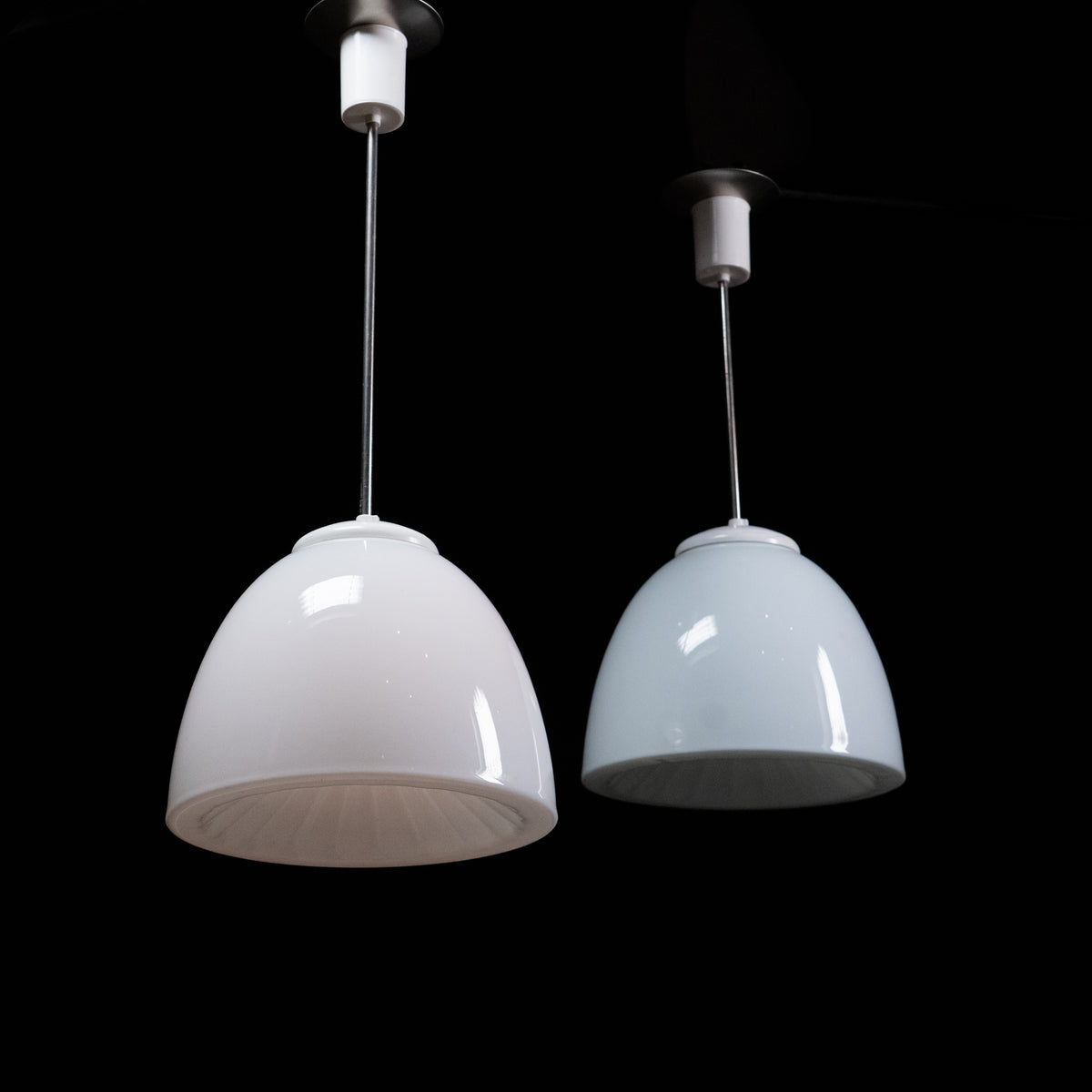 1940 Sunflower Czech Opaline Pendant Lights