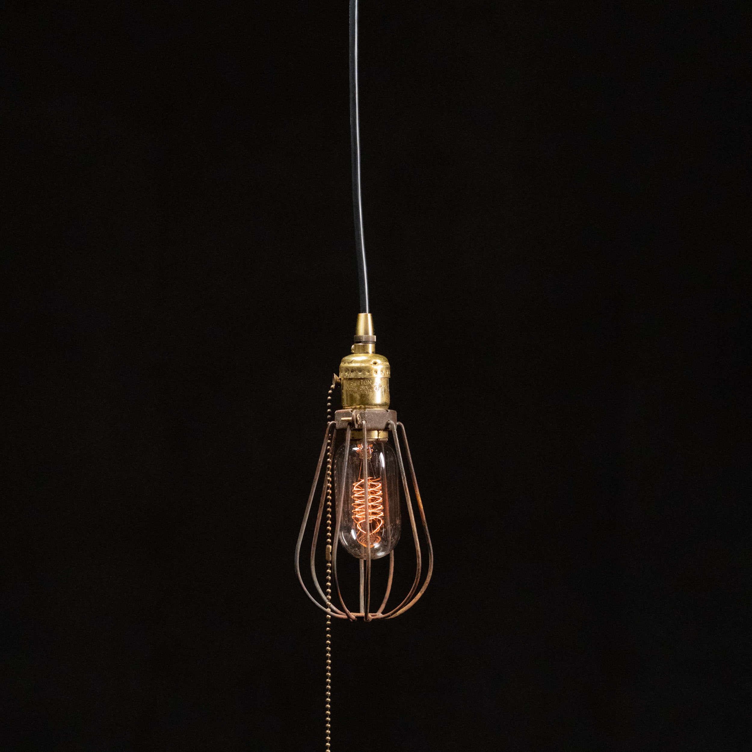1930 Small Industrial Cage Pendant
