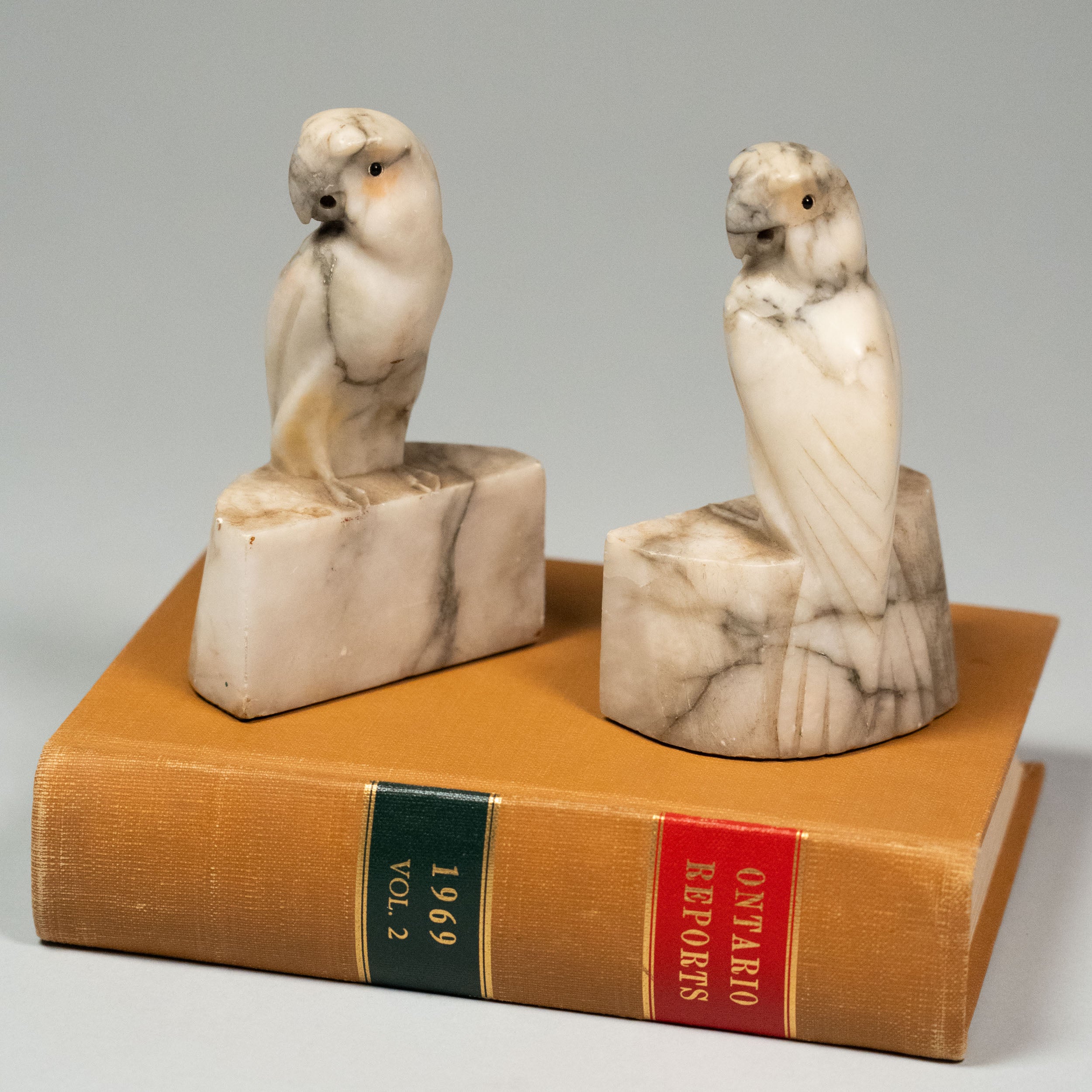 1950 Alabaster Parrot Book Ends