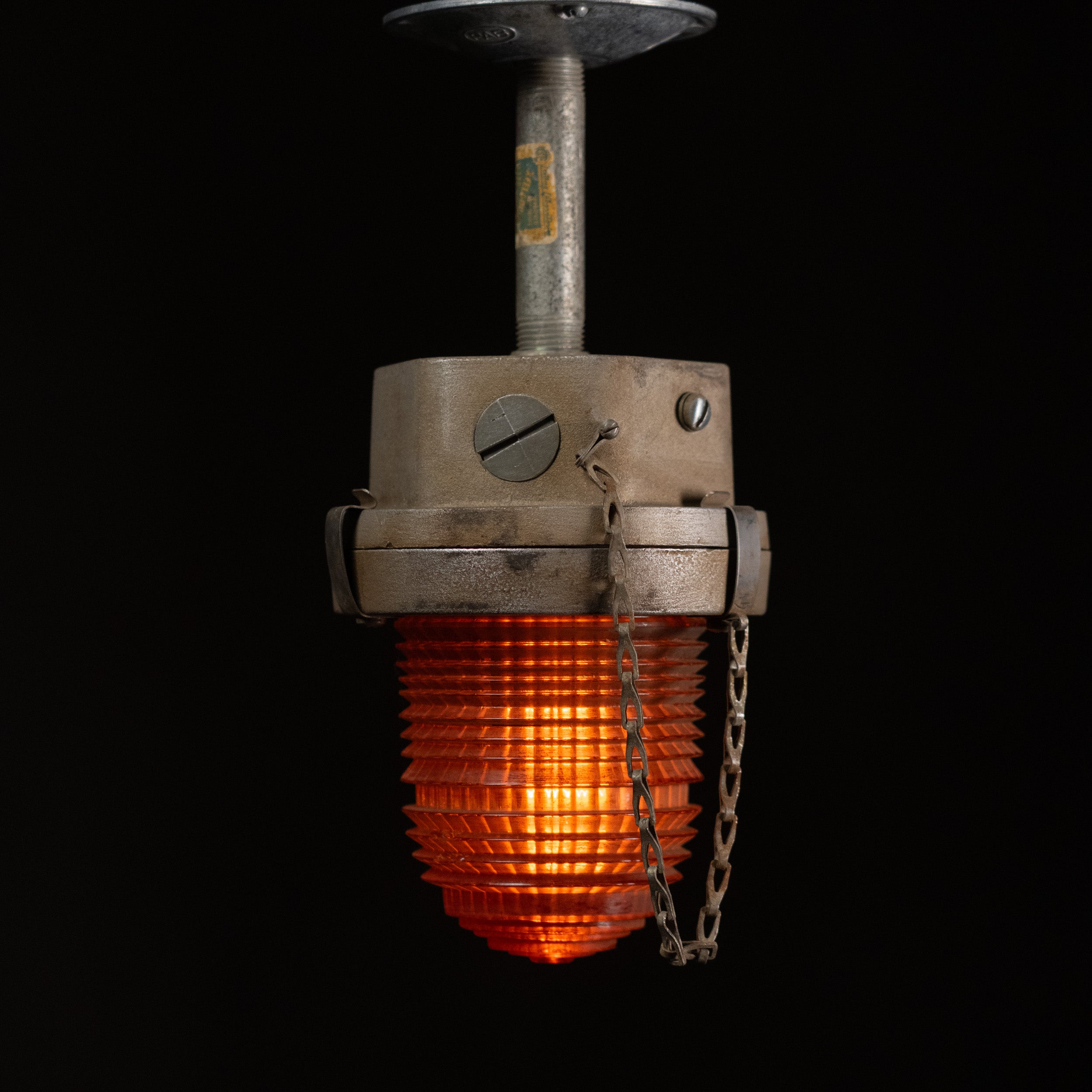 1940 Crouse Hinds Boiler Room Industrial Flush Mount Light