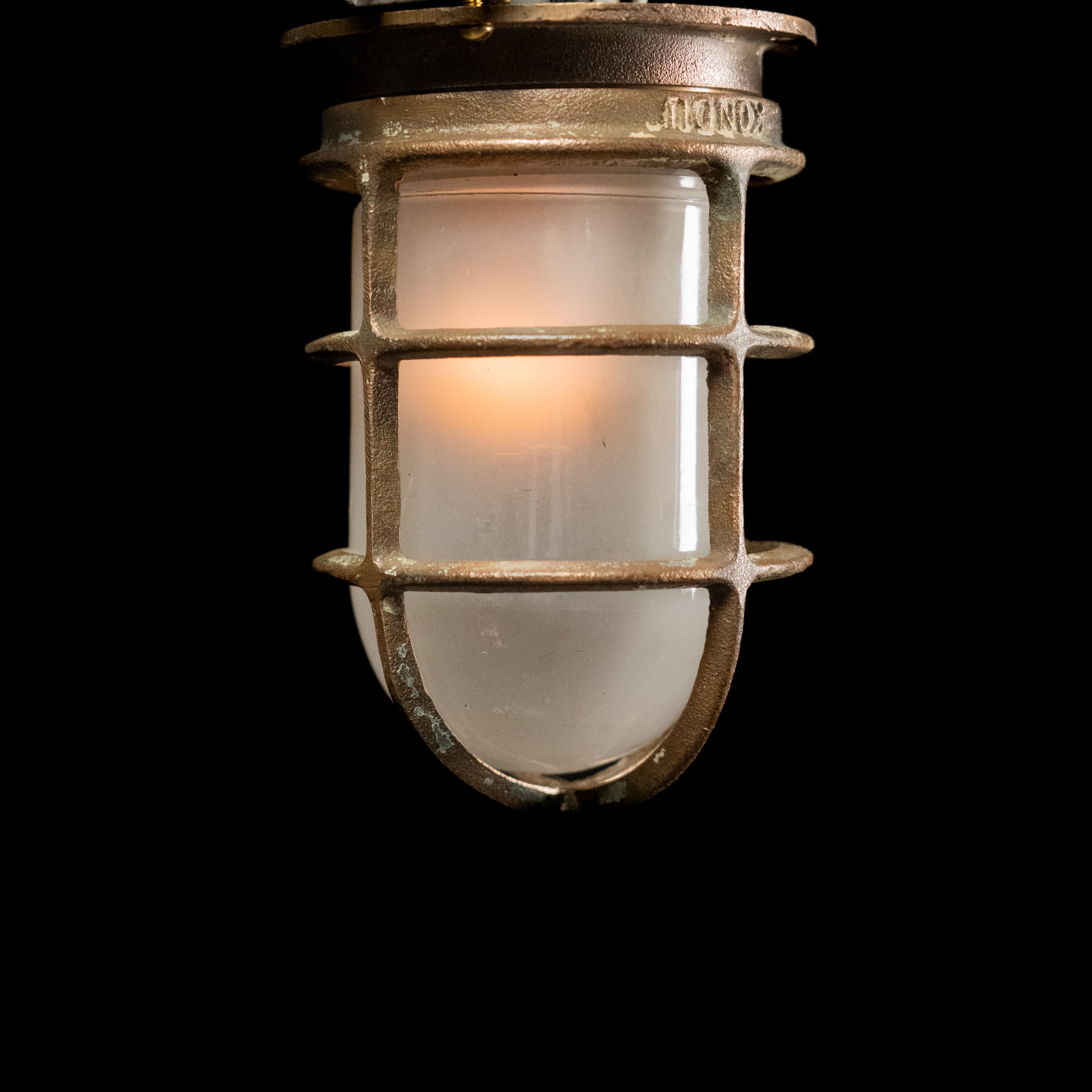 1940 Bronze Nautical Industrial Flush Mount Light
