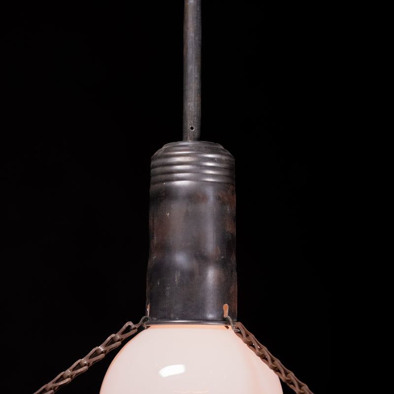 1920 Pair of Spun Aluminium Art Deco Saucer Ceiling Light | Scott Landon Antiques and Interiors.