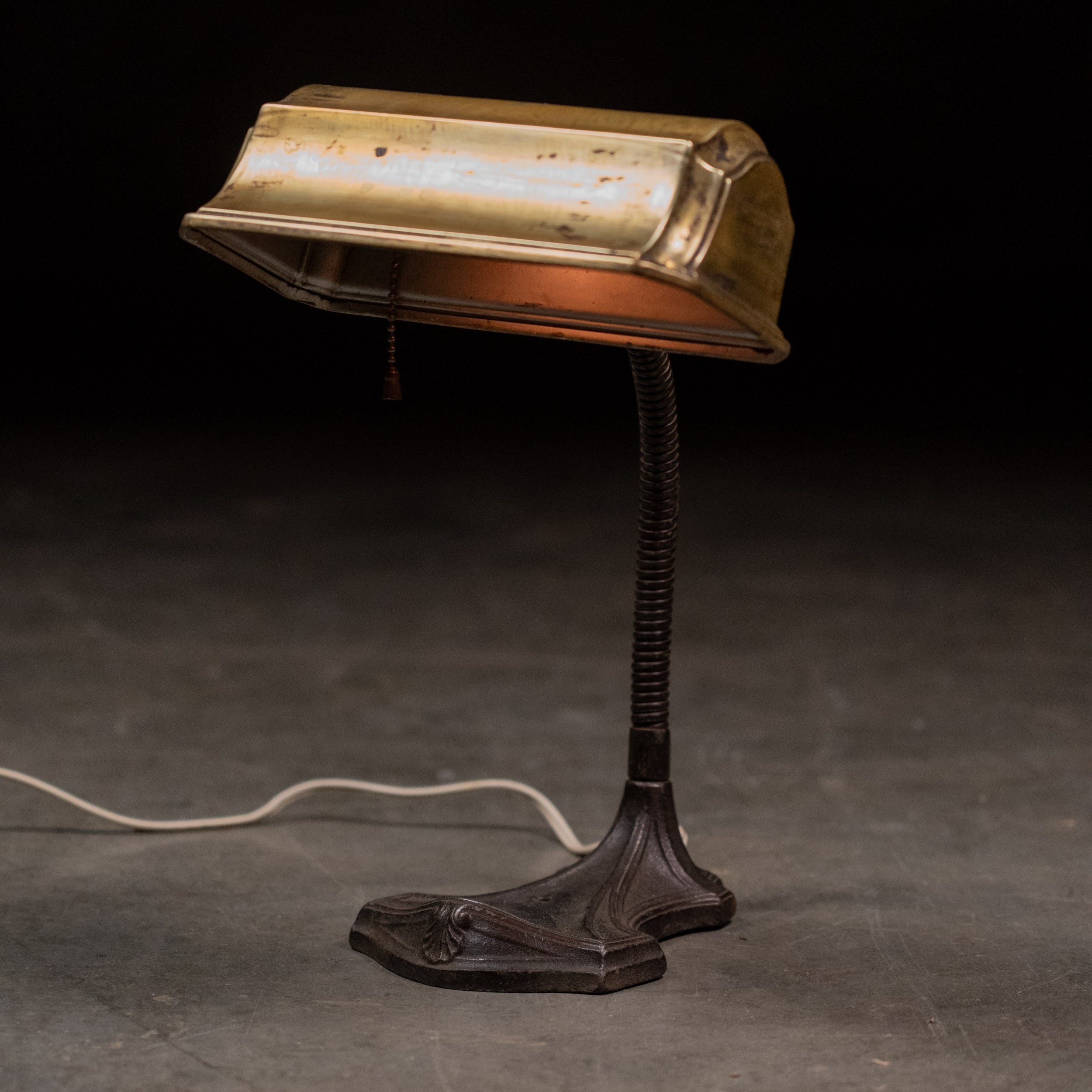 1920 Brass Bankers Desk Lamp