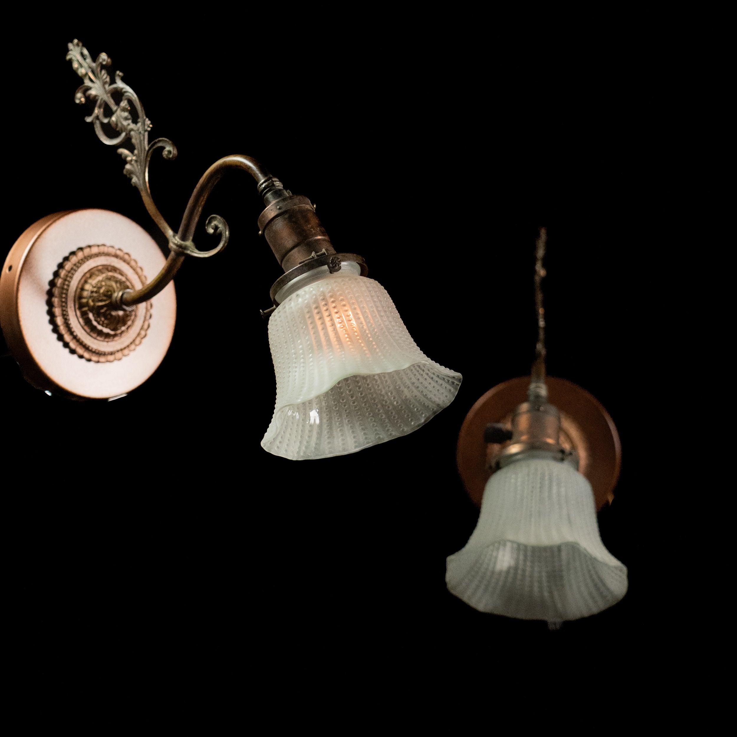 1910 Pair of Copper Sconce Lights