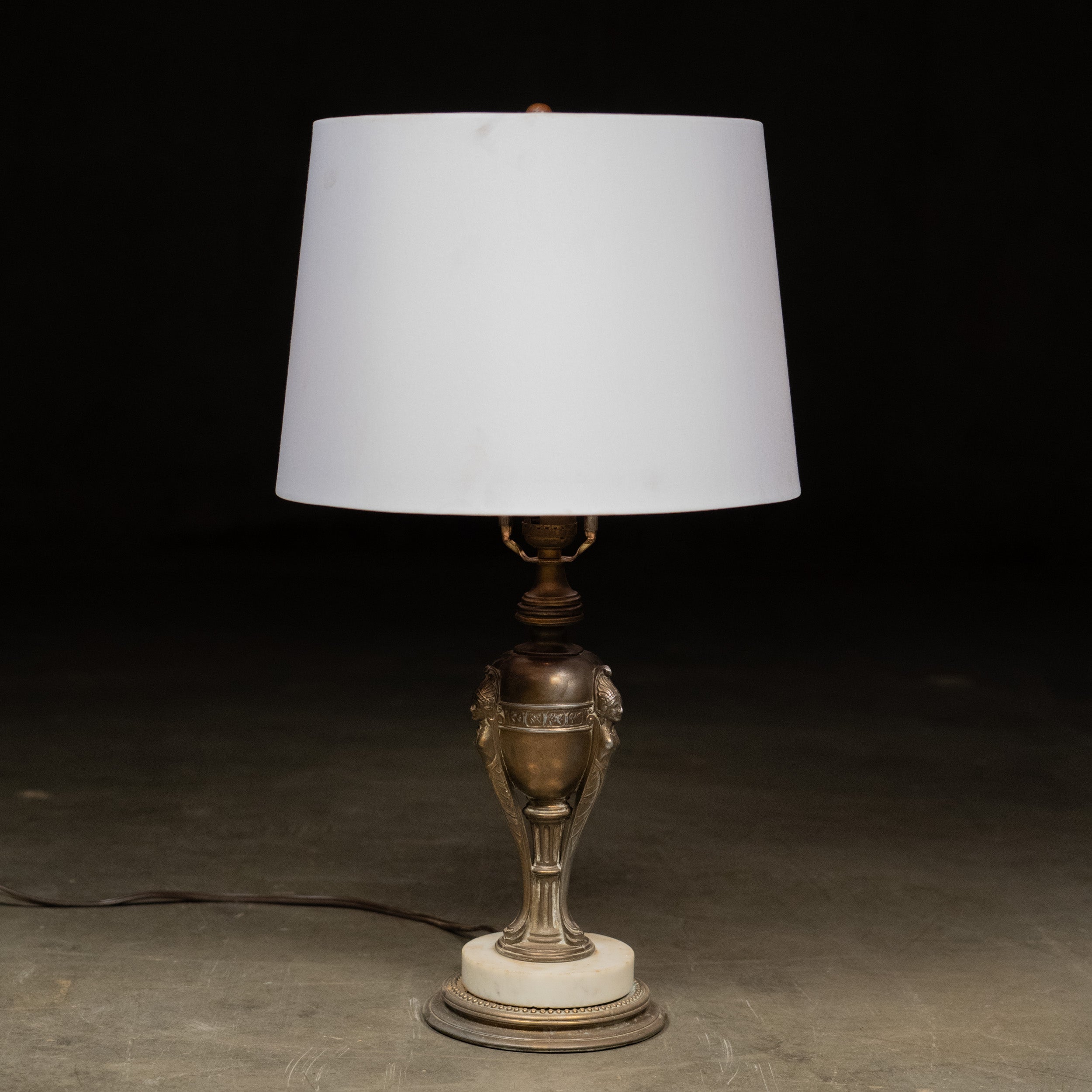1910 Italian Brass and Marble Lamp
