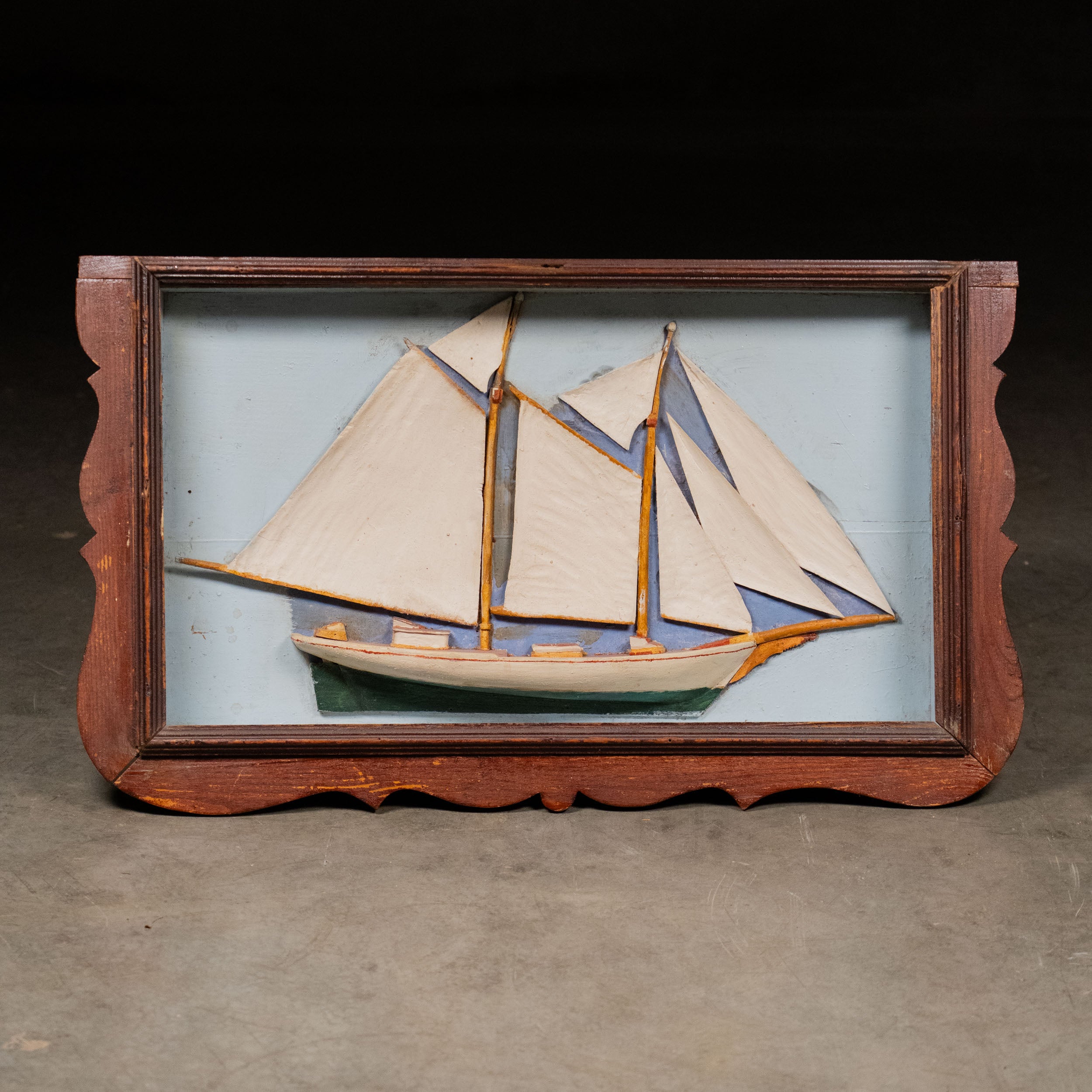 1920 Nova Scotia Folk Art Ship Diorama