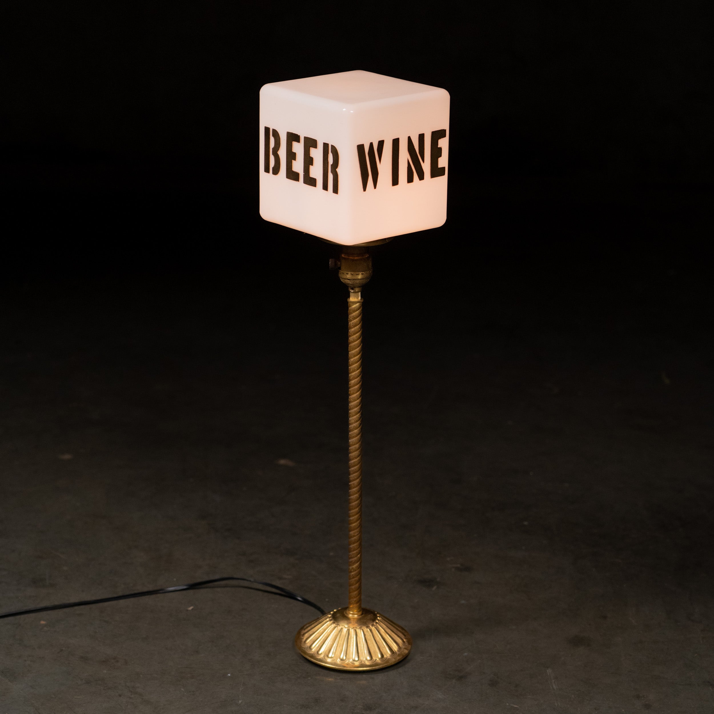 1920 Brass Counter Top Lamp Sign