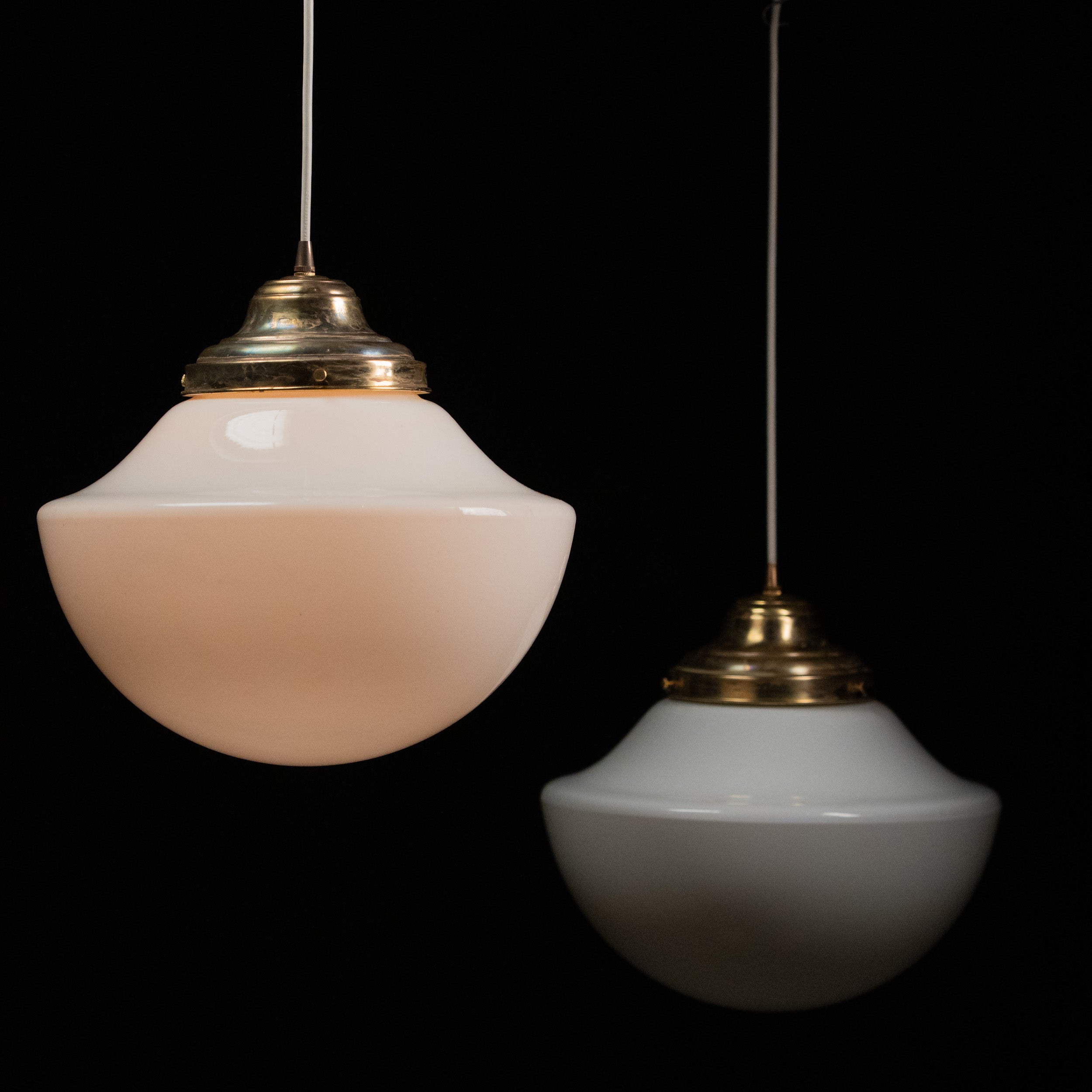 Set of Four 1920 Brass Pendants