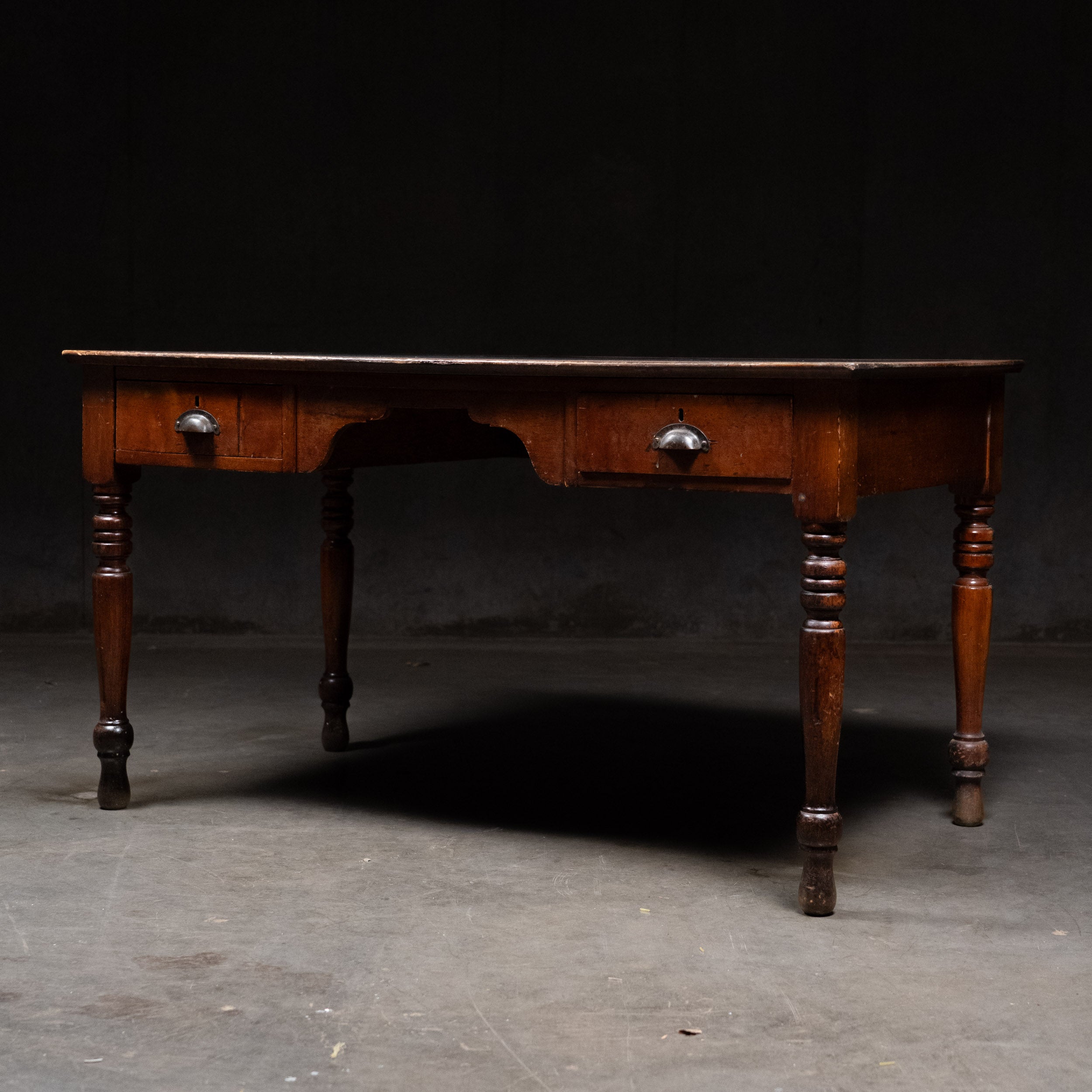 1890 Solid Wood Leather Top Writing Desk
