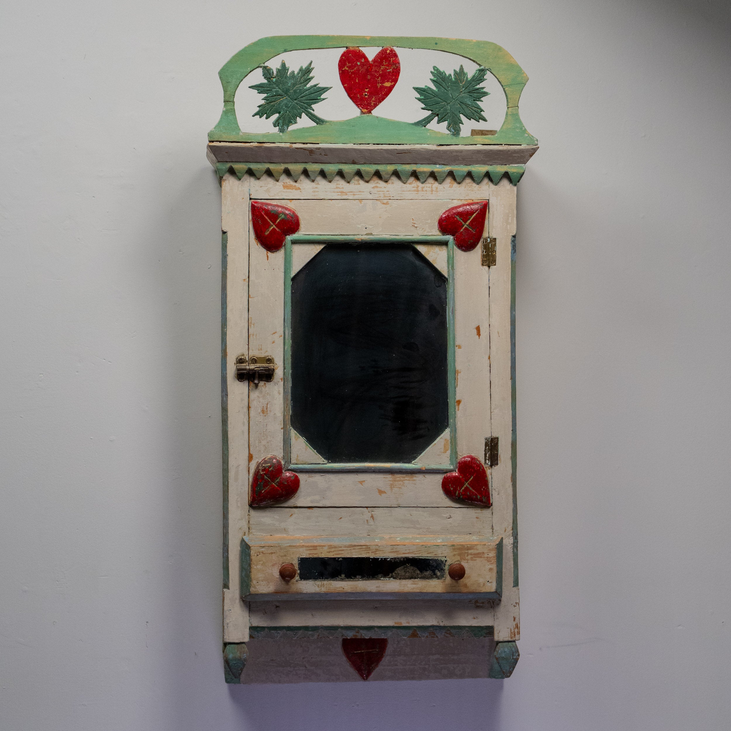 1940 Folk Art Pharmacy Mirror Cabinet