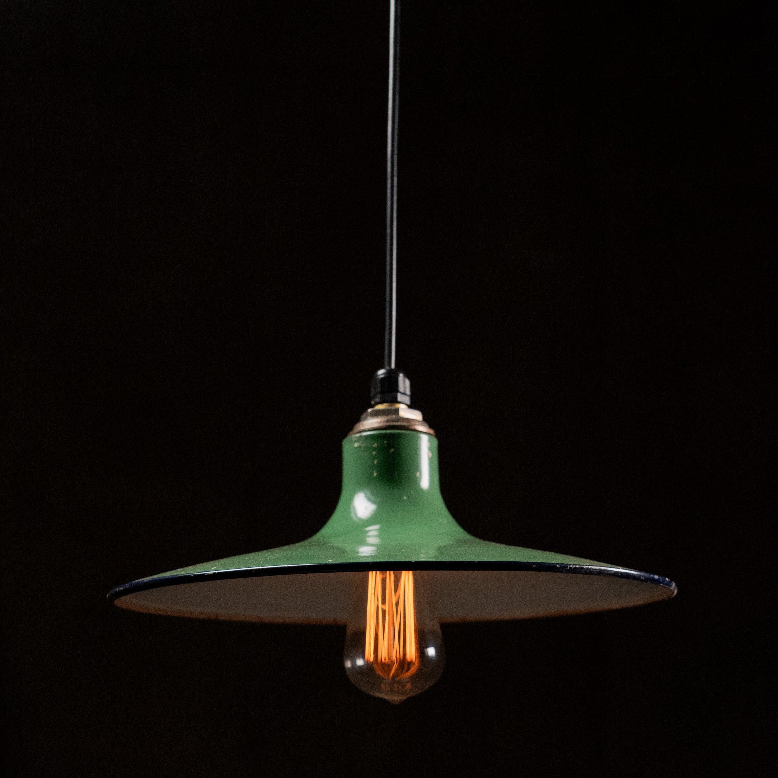 1940 Industrial Enamel Pendant Light