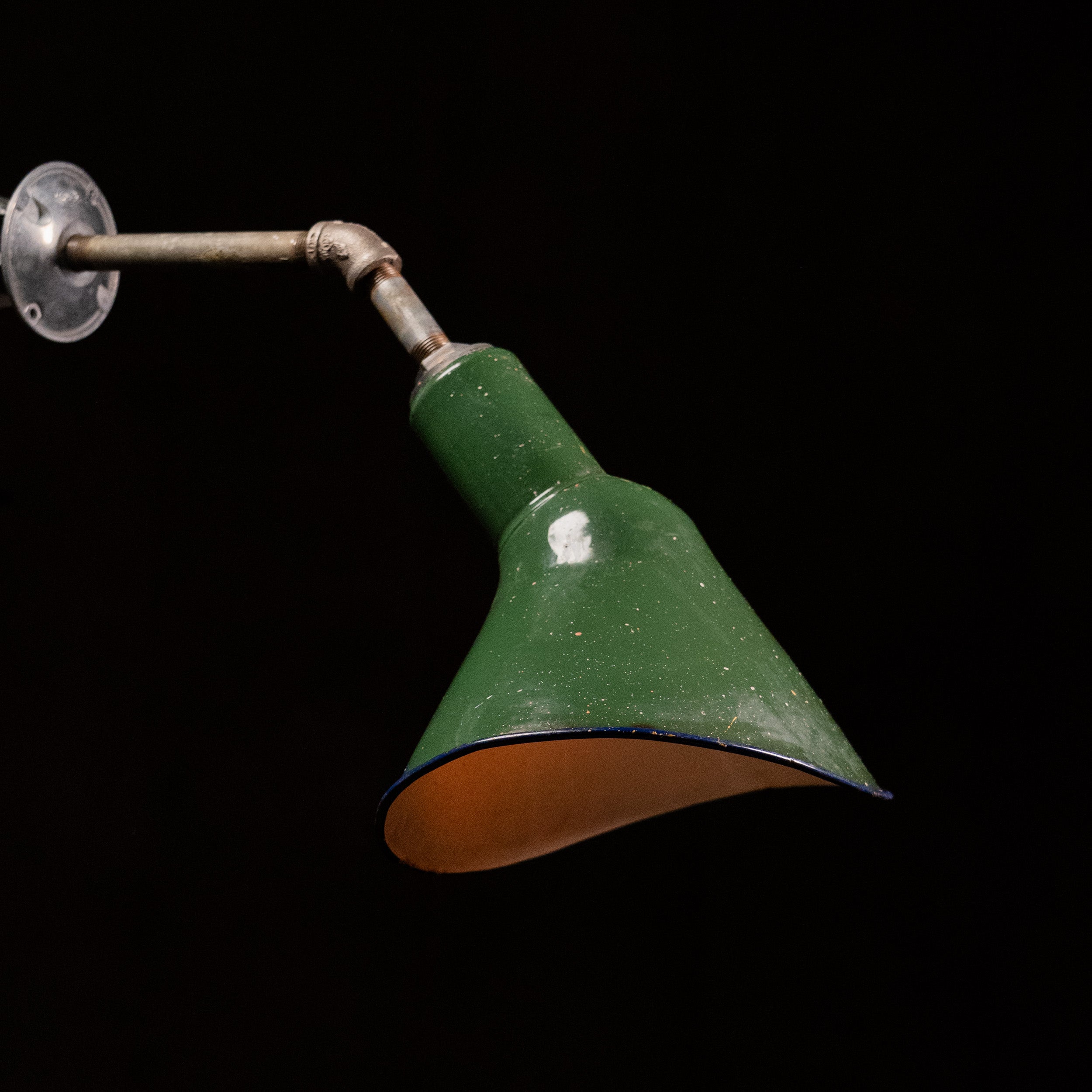 1930 Single Industrial Enamel Sign Sconce Light