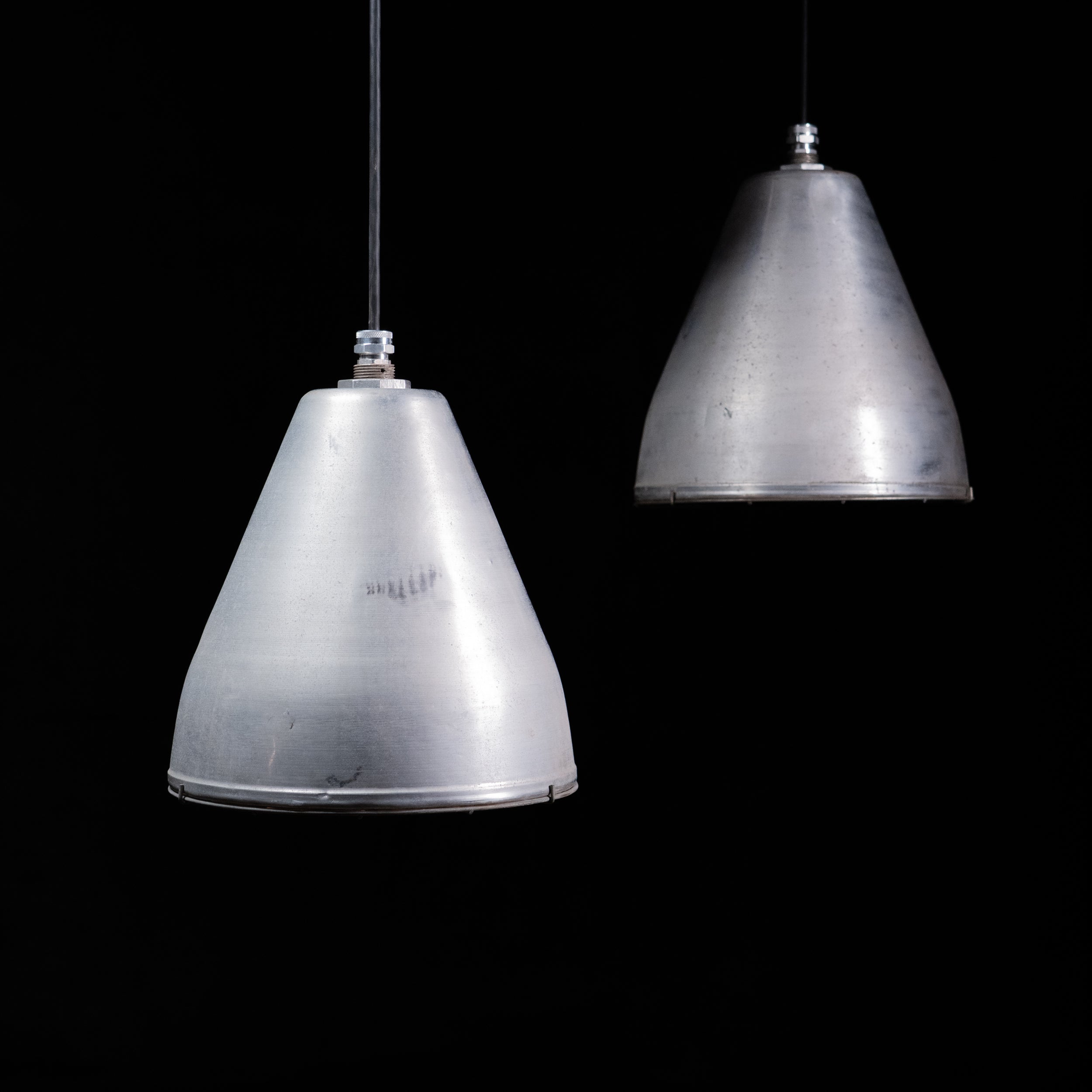 industrial holophane pendants | Scott Landon Antiques and Interiors.