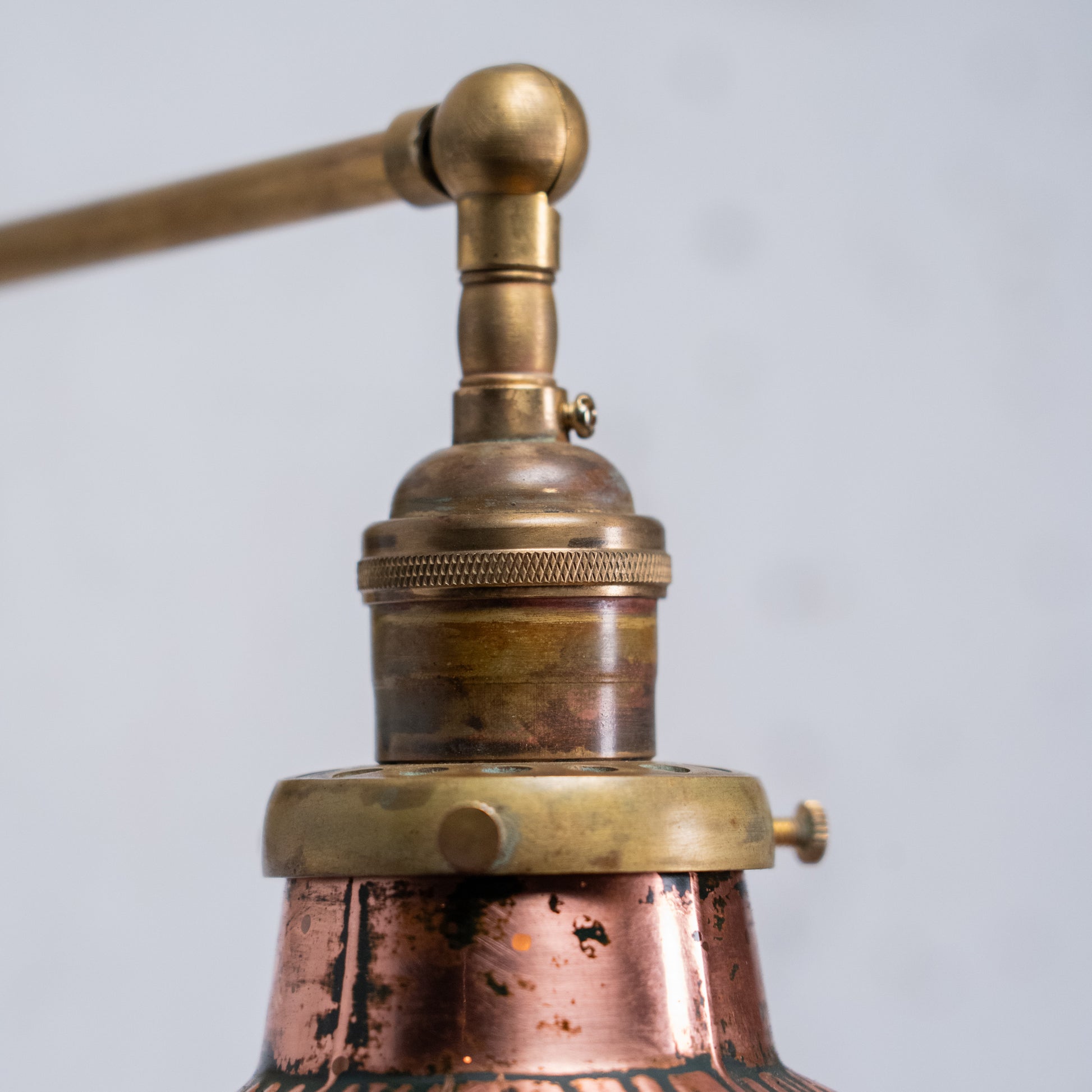 single copper mercury shade sconce | Scott Landon Antiques and Interiors.
