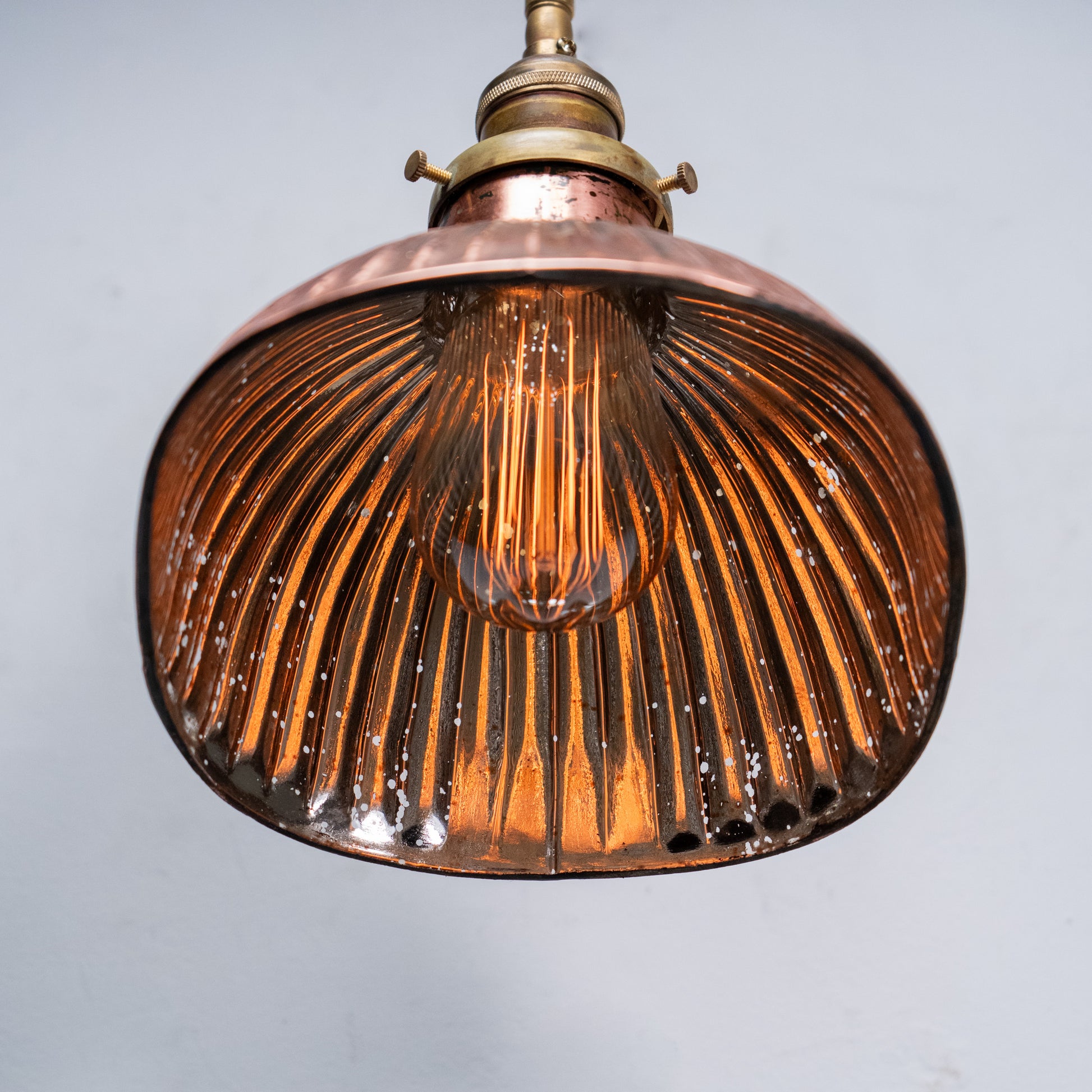 single copper mercury shade sconce | Scott Landon Antiques and Interiors.