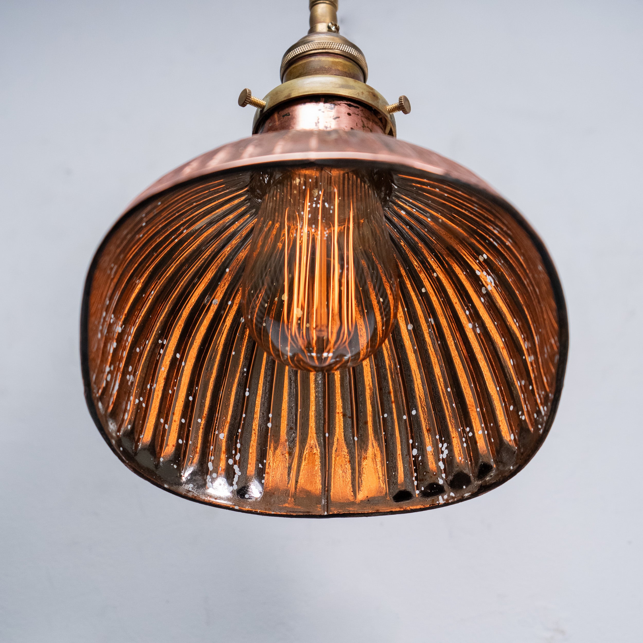 single copper mercury shade sconce | Scott Landon Antiques and Interiors.