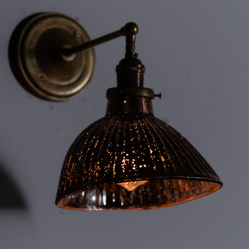 single copper mercury shade sconce | Scott Landon Antiques and Interiors.