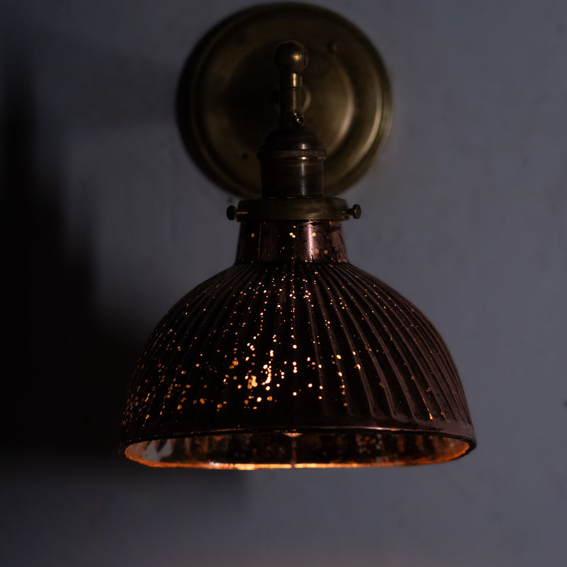 single copper mercury shade sconce | Scott Landon Antiques and Interiors.