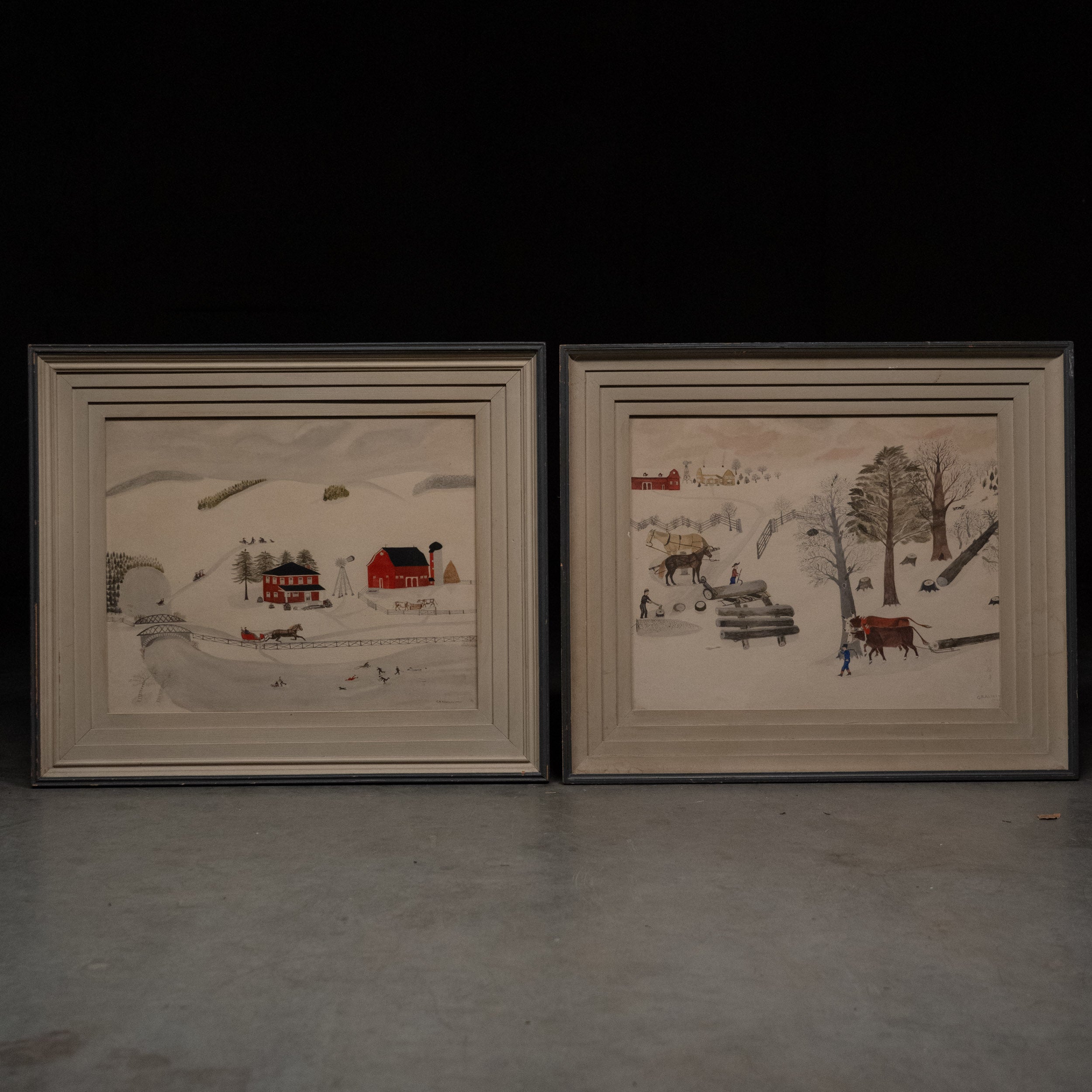 1950 Folk Art Paintings by Charles Bruce Allerton