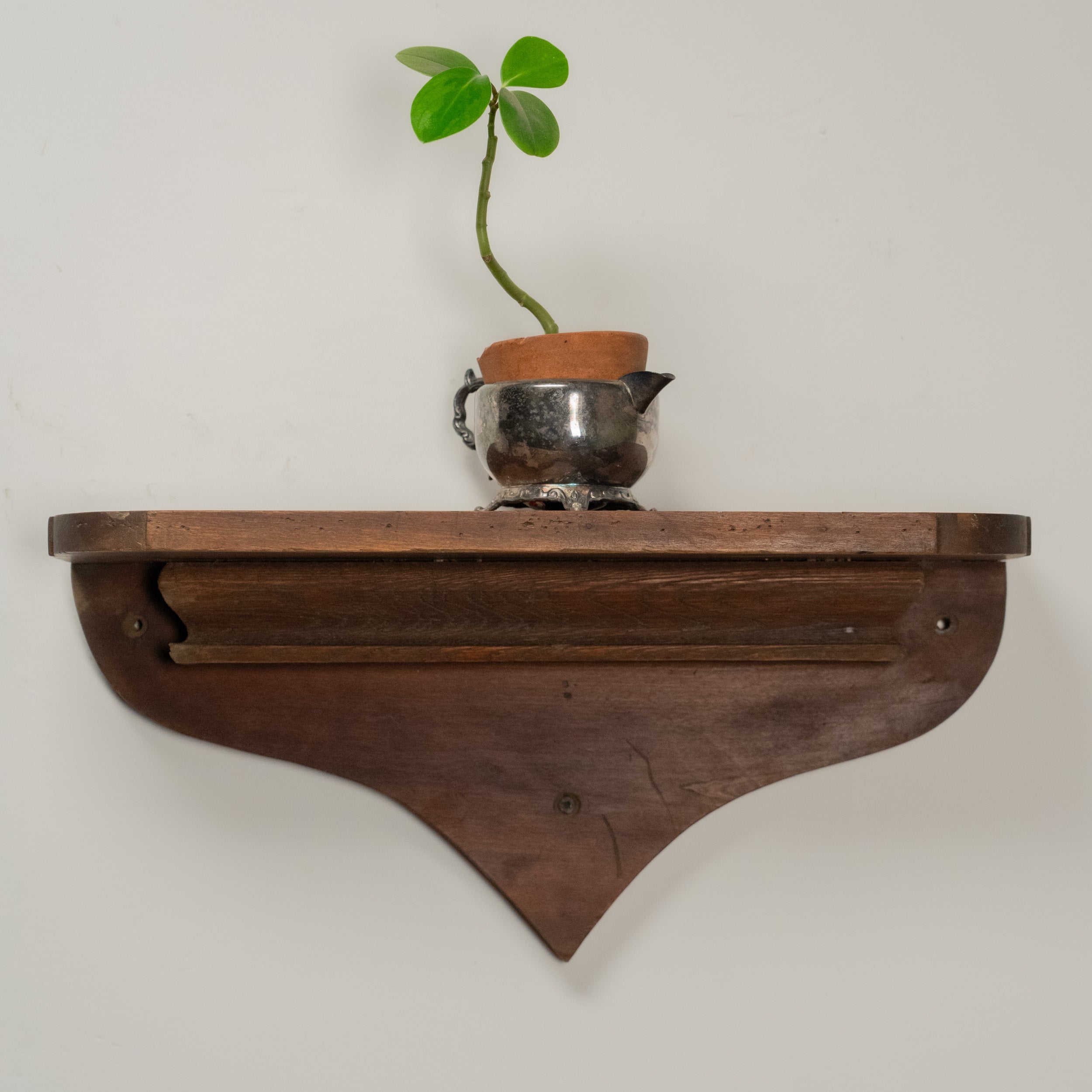 1880 Small Walnut Clock Shelf