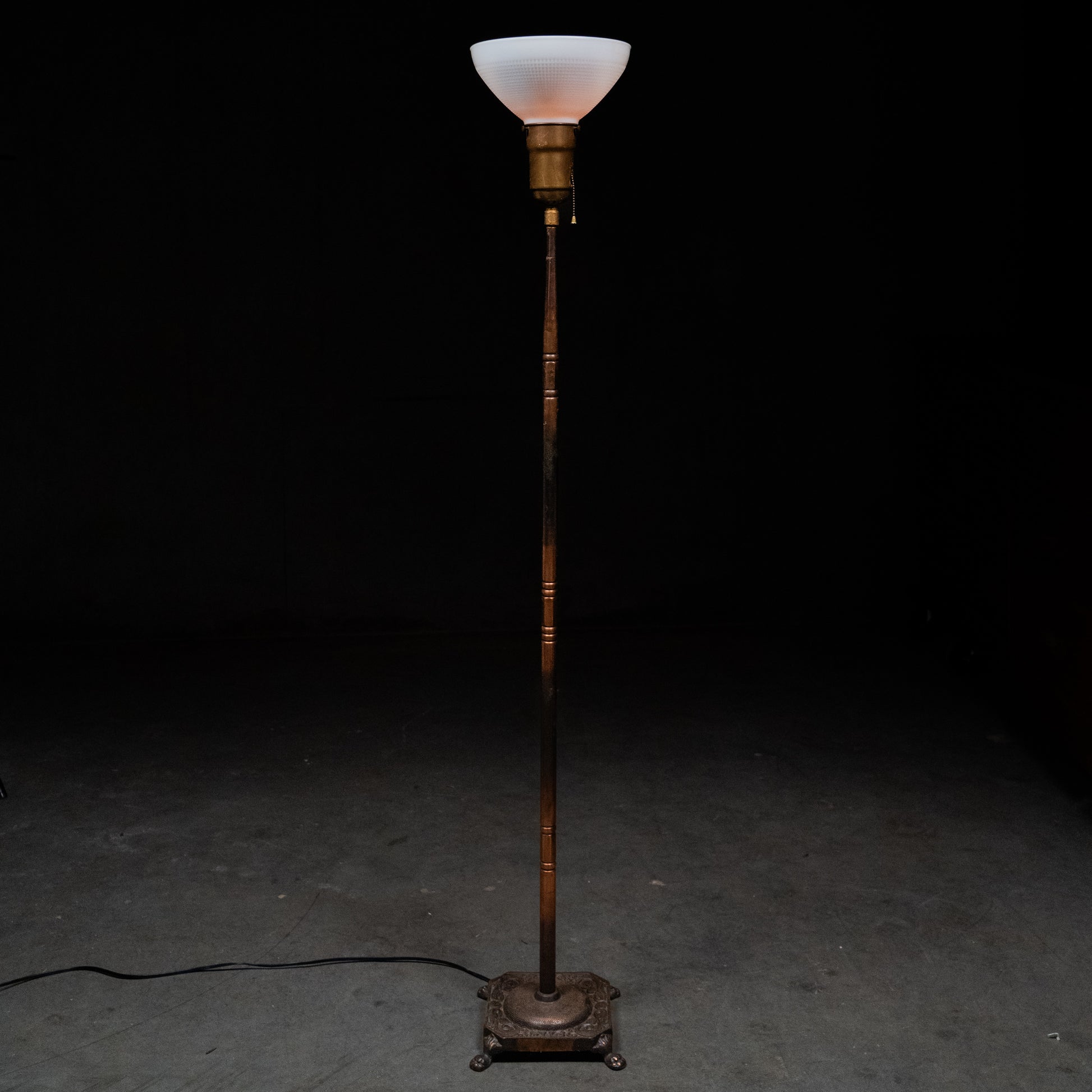 copper floor lamp | Scott Landon Antiques and Interiors.