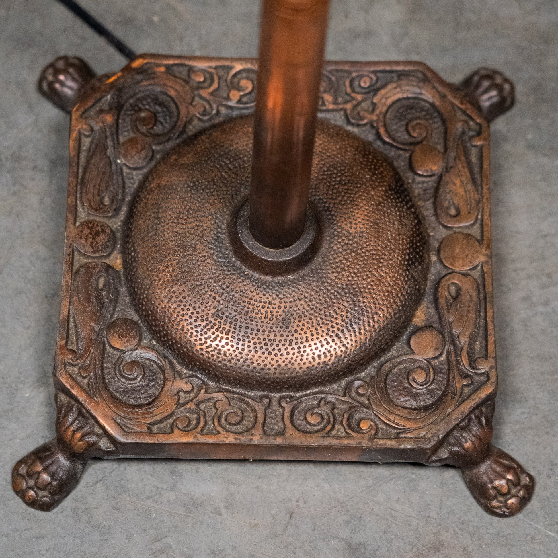 copper floor lamp | Scott Landon Antiques and Interiors.