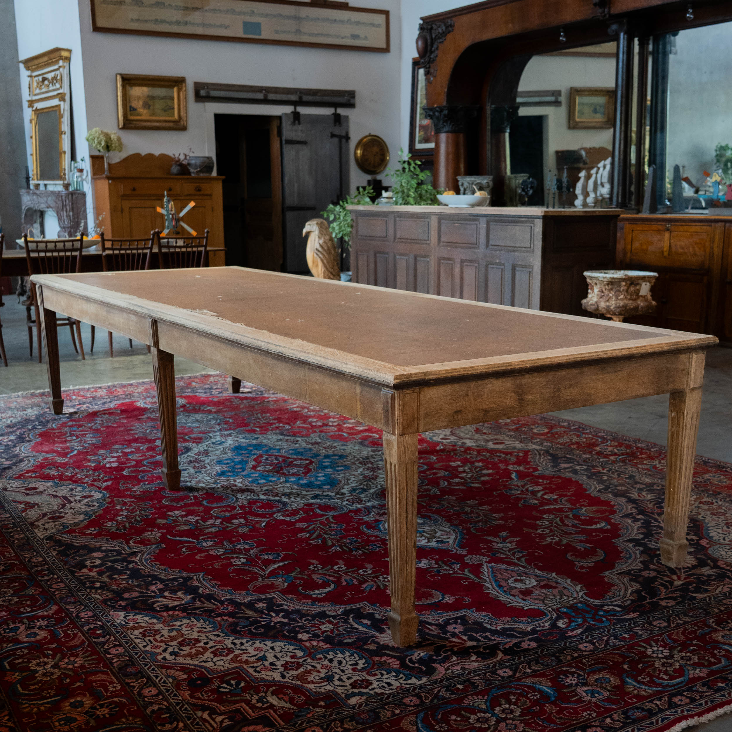 1890 12ft Oak Library Table