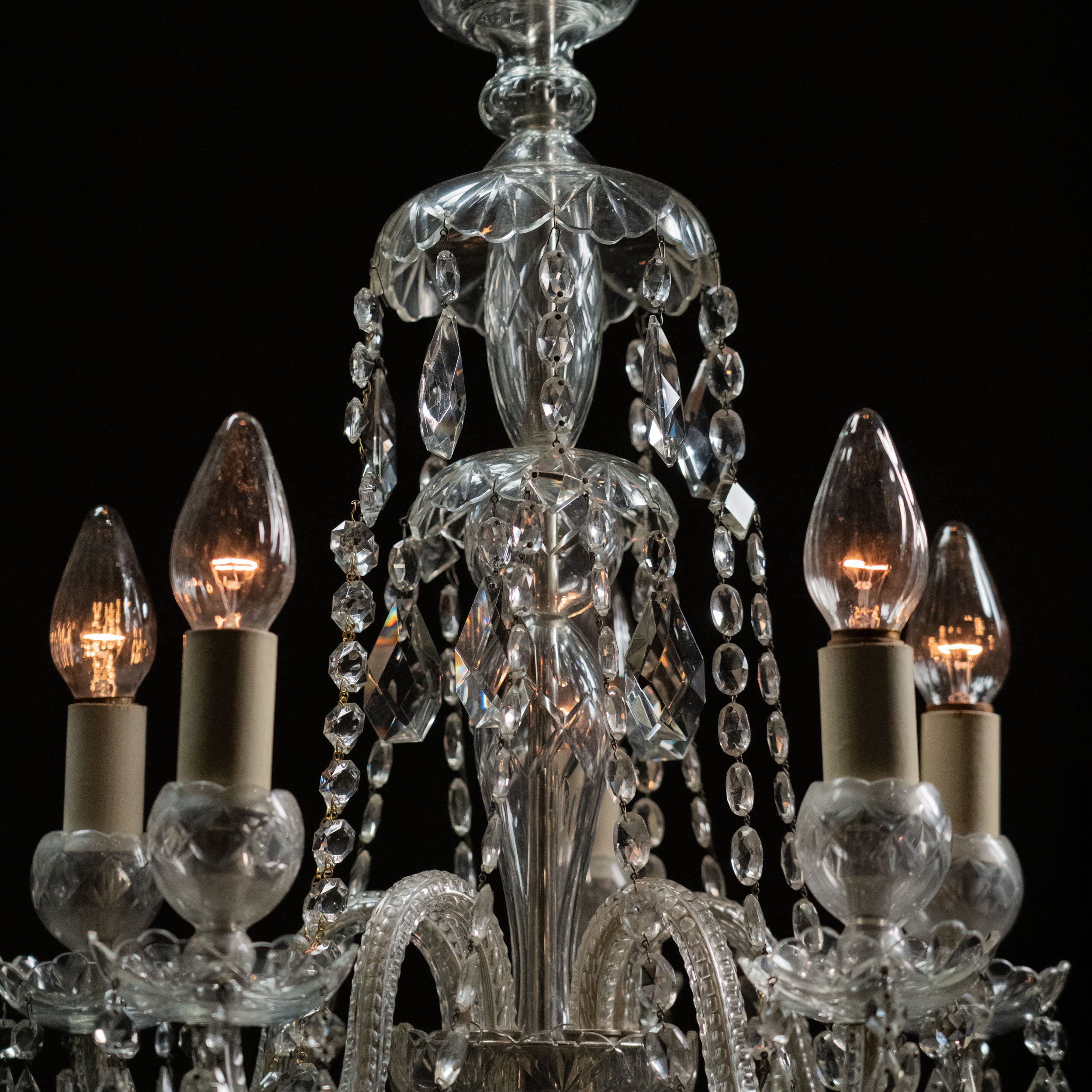 1940 American Glass Chandelier