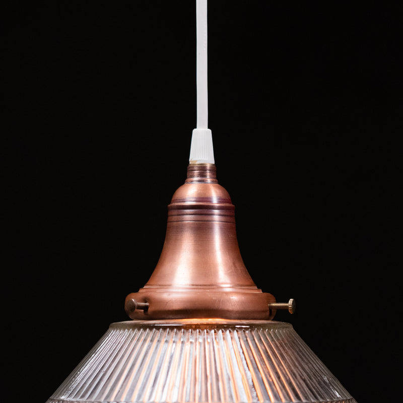 holophane style copper pendant | Scott Landon Antiques and Interiors.