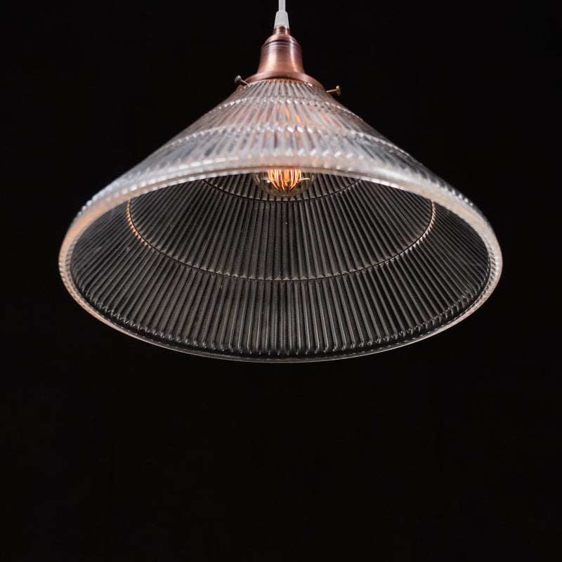 holophane style copper pendant | Scott Landon Antiques and Interiors.