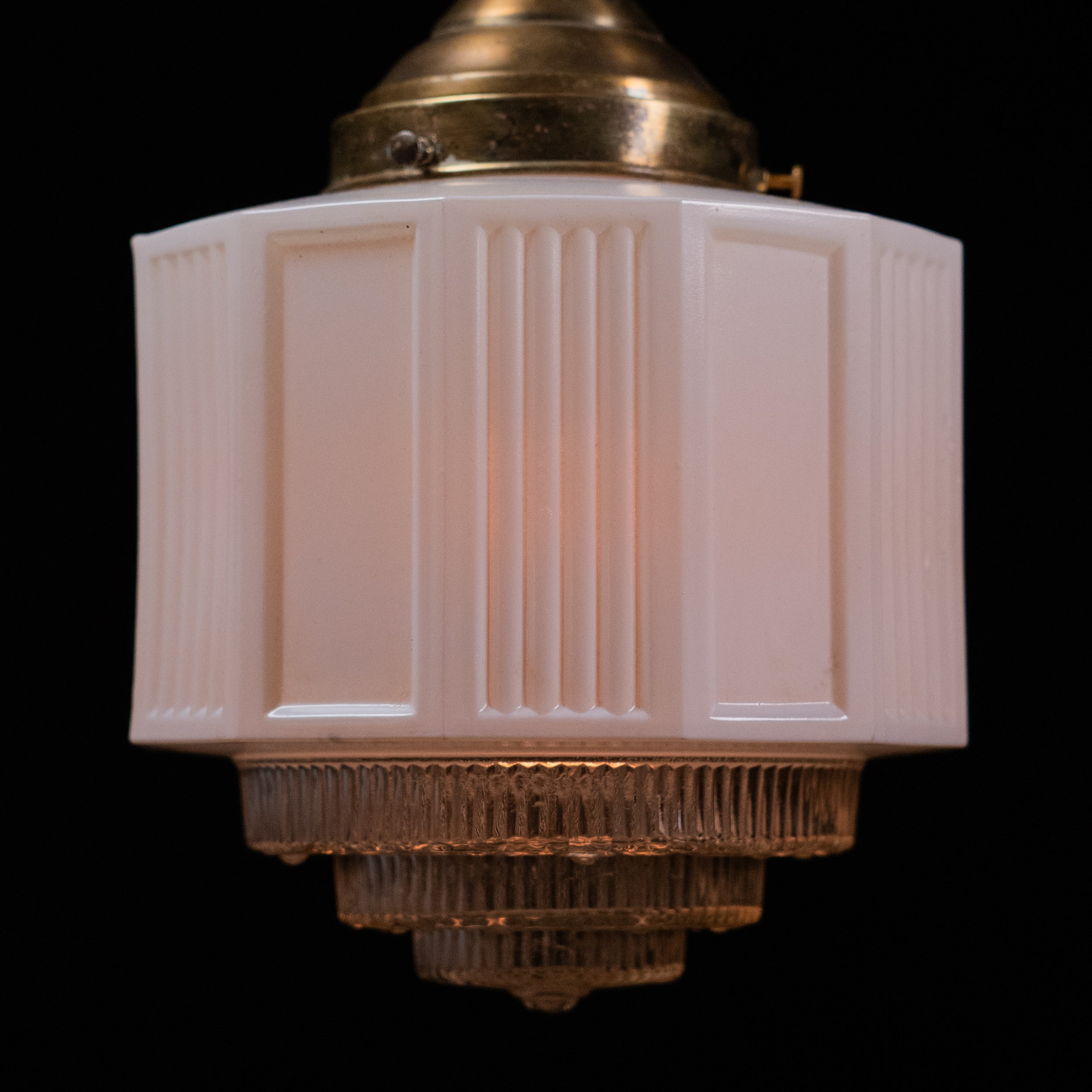 brass skyscraper pendant light | Scott Landon Antiques and Interiors.