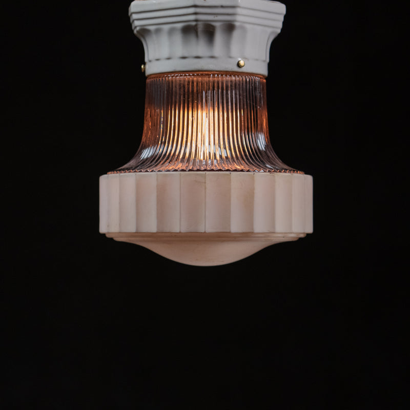 flush mount with porcelain fitter | Scott Landon Antiques and Interiors.