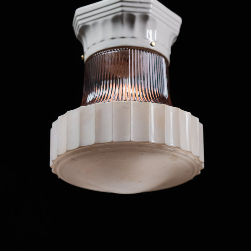 flush mount with porcelain fitter | Scott Landon Antiques and Interiors.