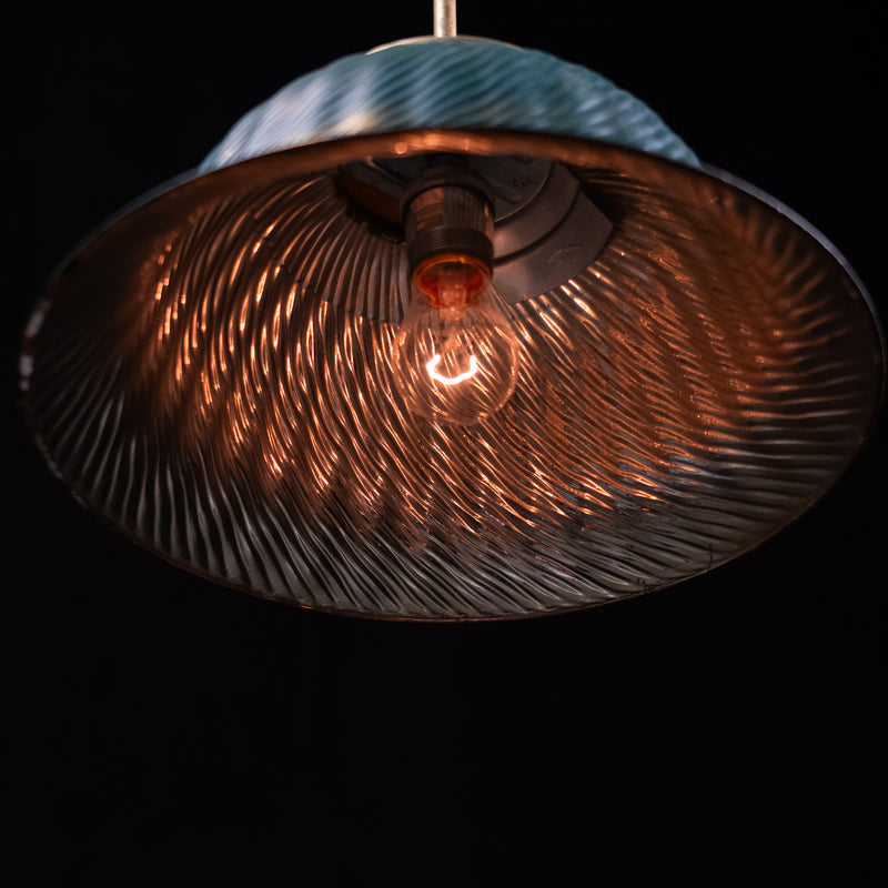 mercury shade brass pendants | Scott Landon Antiques and Interiors.