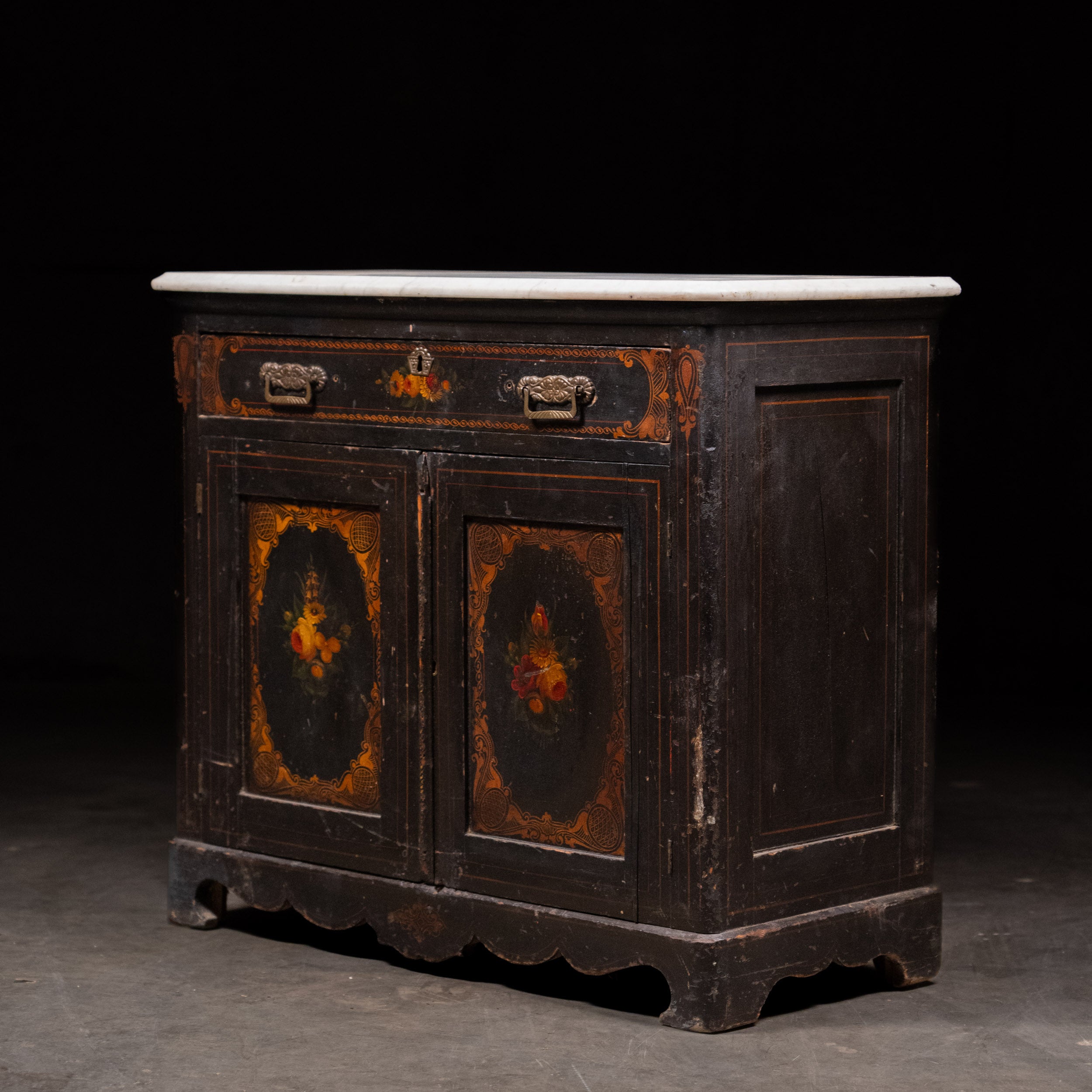 1880 Washstand Cabinet With Marble Top