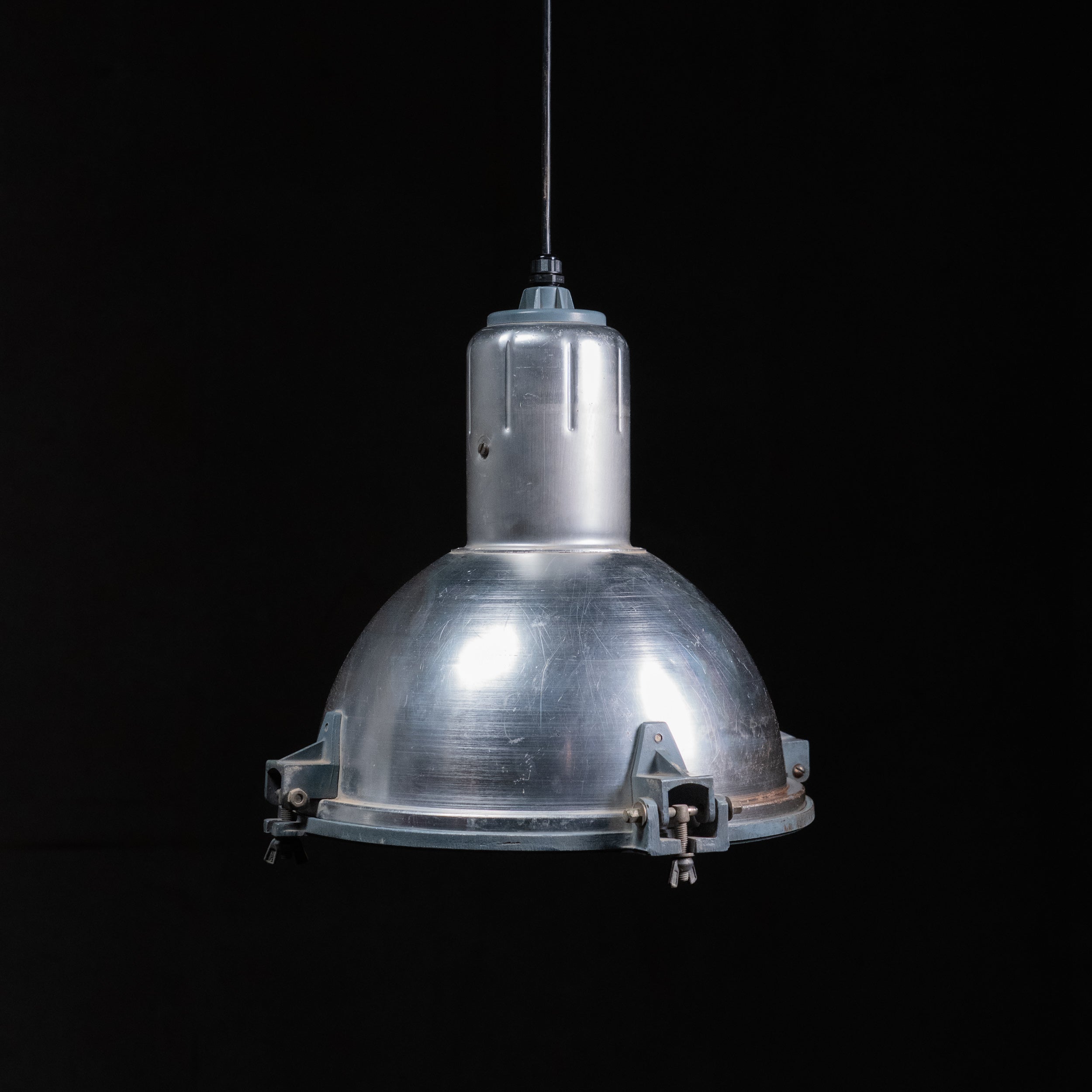pair of industrial pendants | Scott Landon Antiques and Interiors.