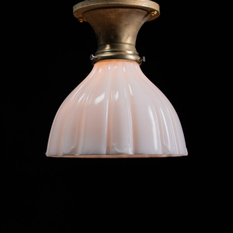 single brass flush mount | Scott Landon Antiques and Interiors.